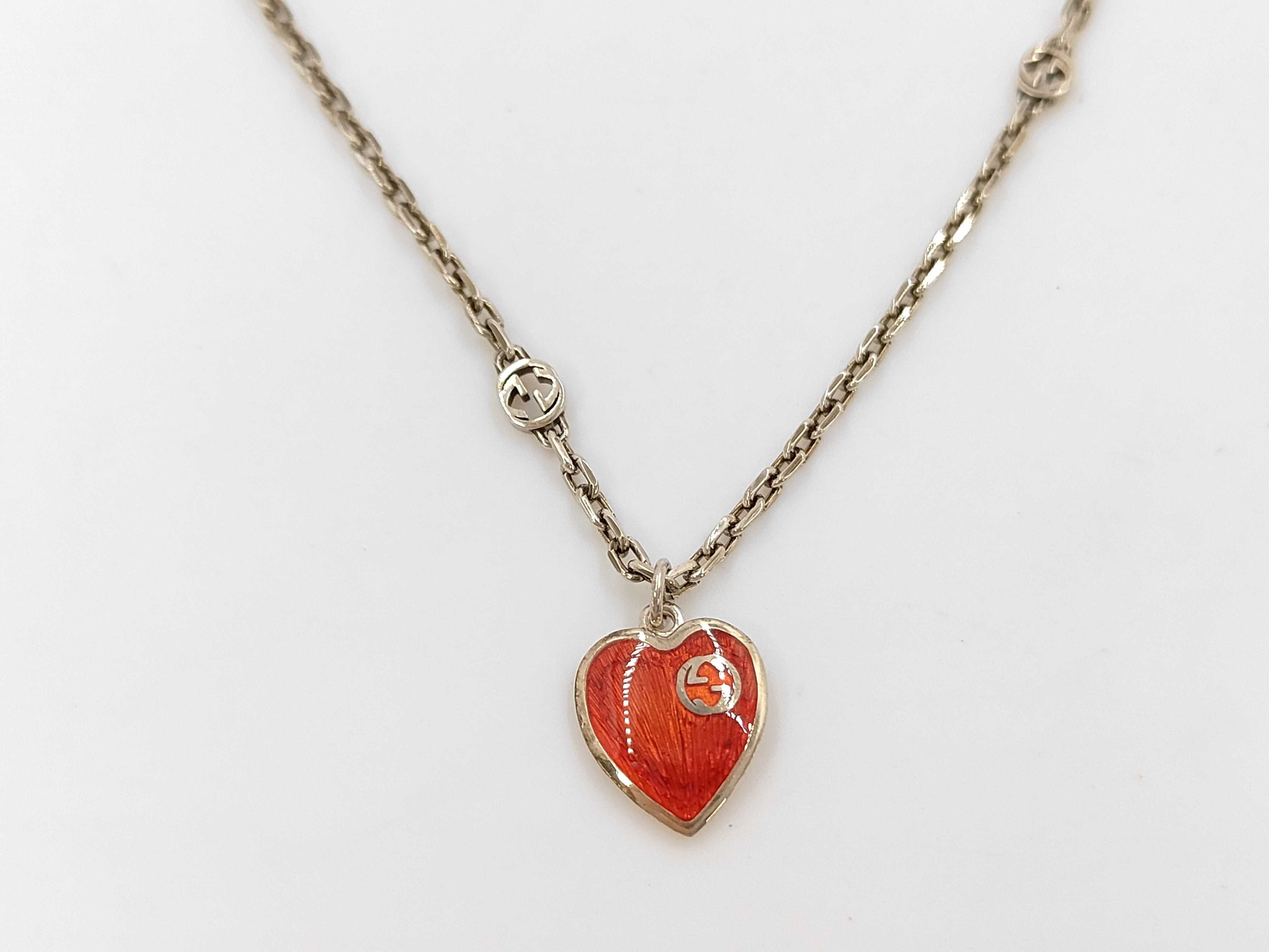 Interlocking G Heart Necklace SV925 8.4