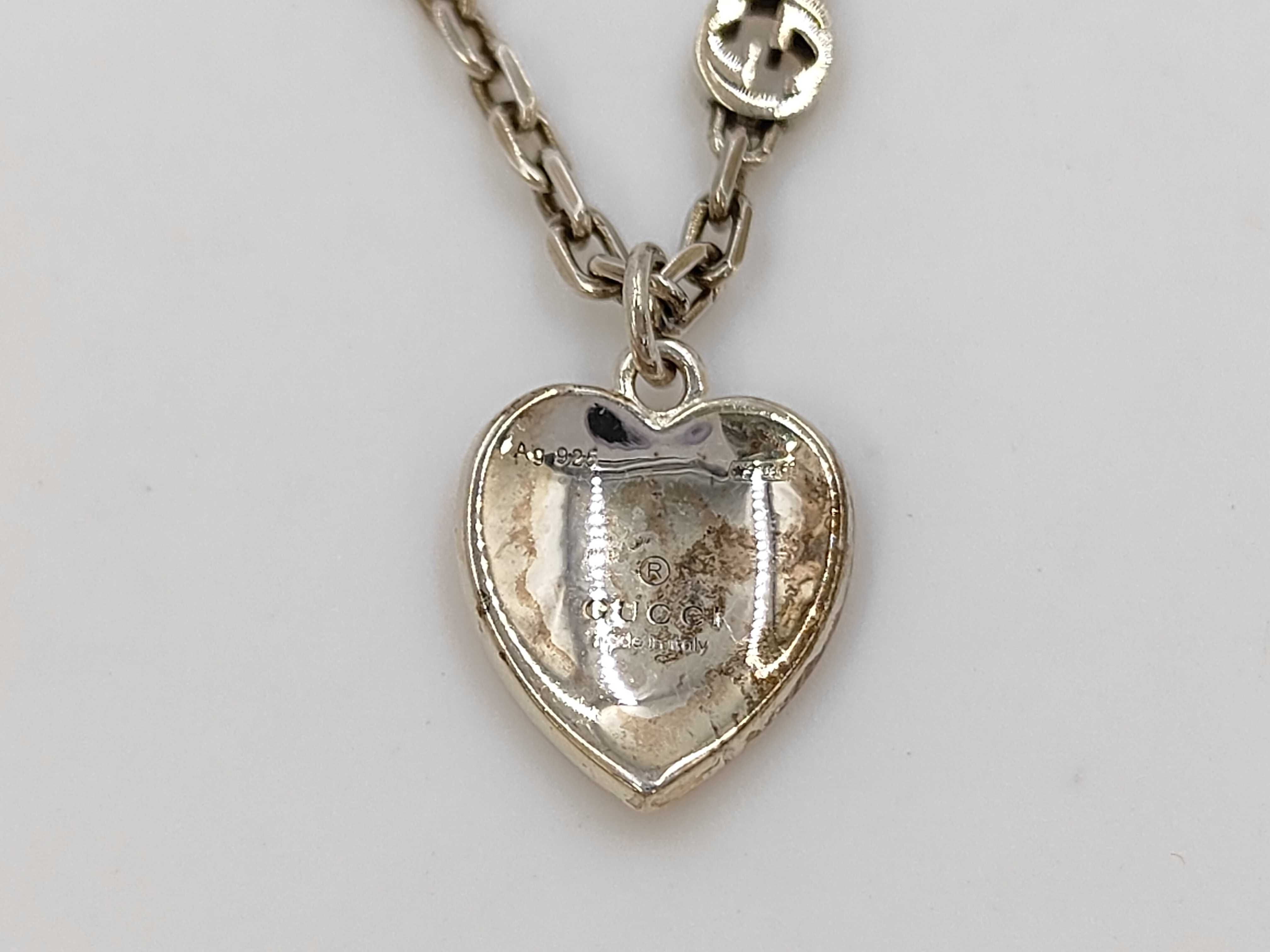 Interlocking G Heart Necklace SV925 8.4 — view 4