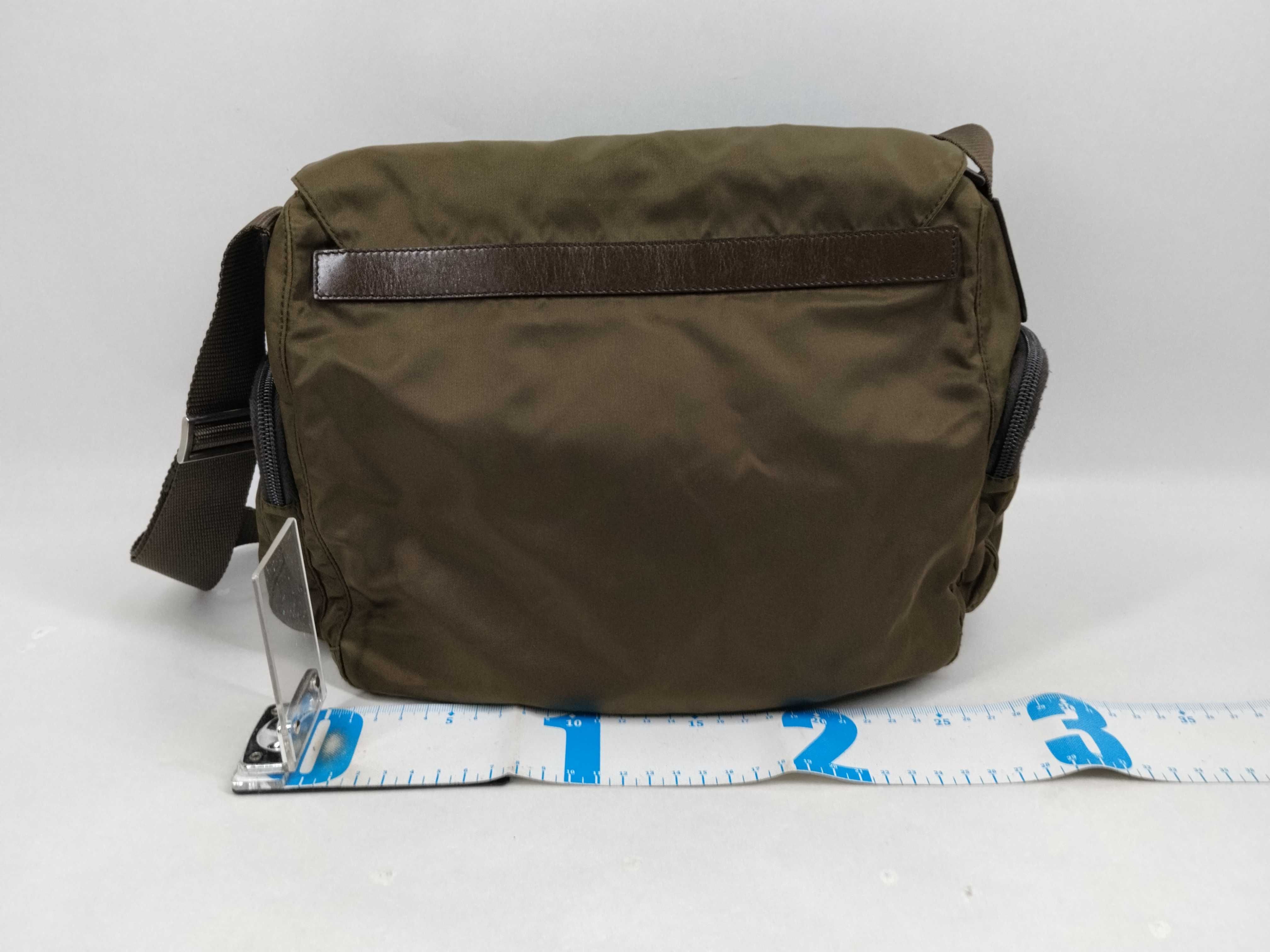 Nylon Shoulder Bag, Khaki — view 2