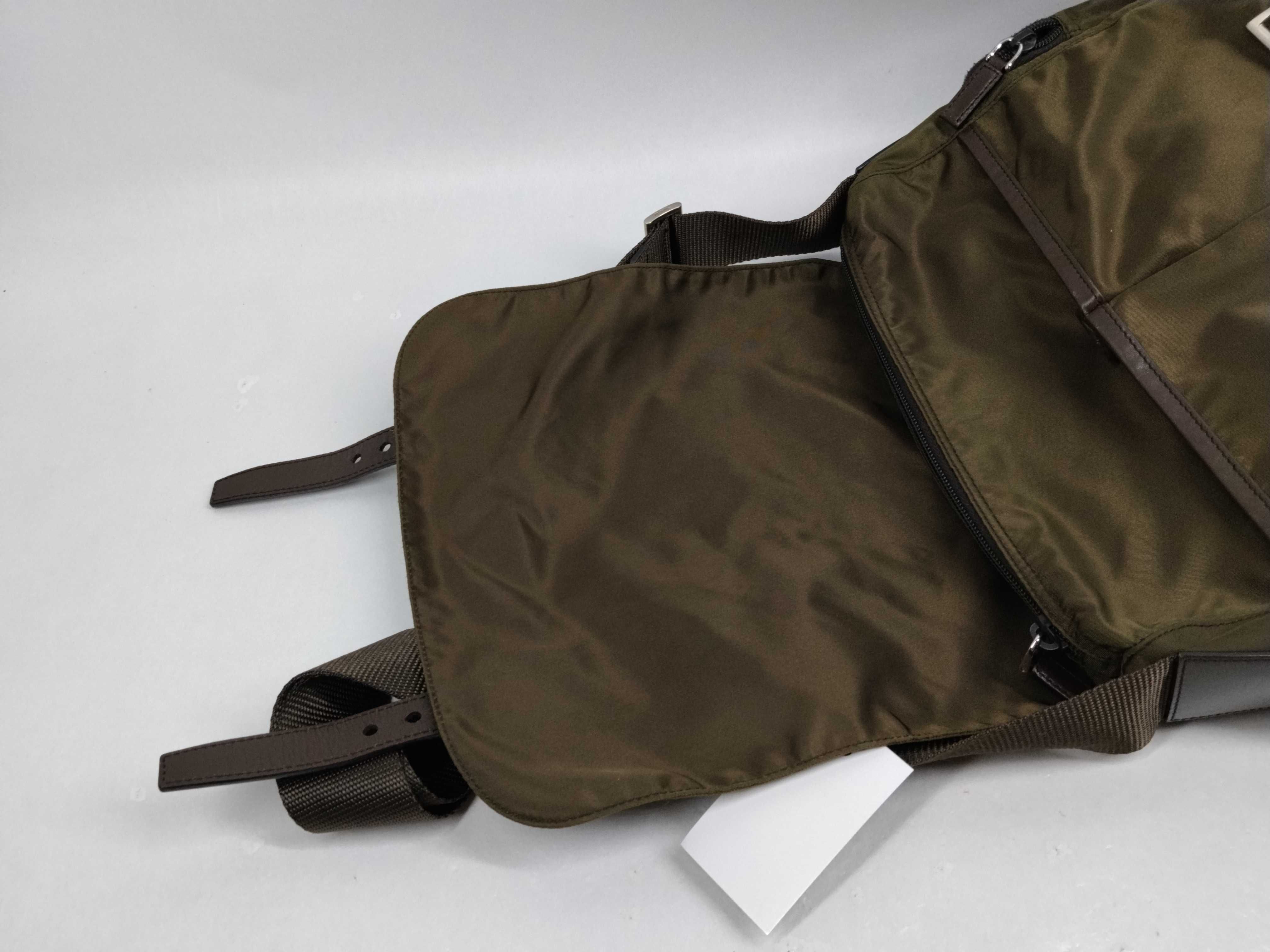 Nylon Shoulder Bag, Khaki — view 11