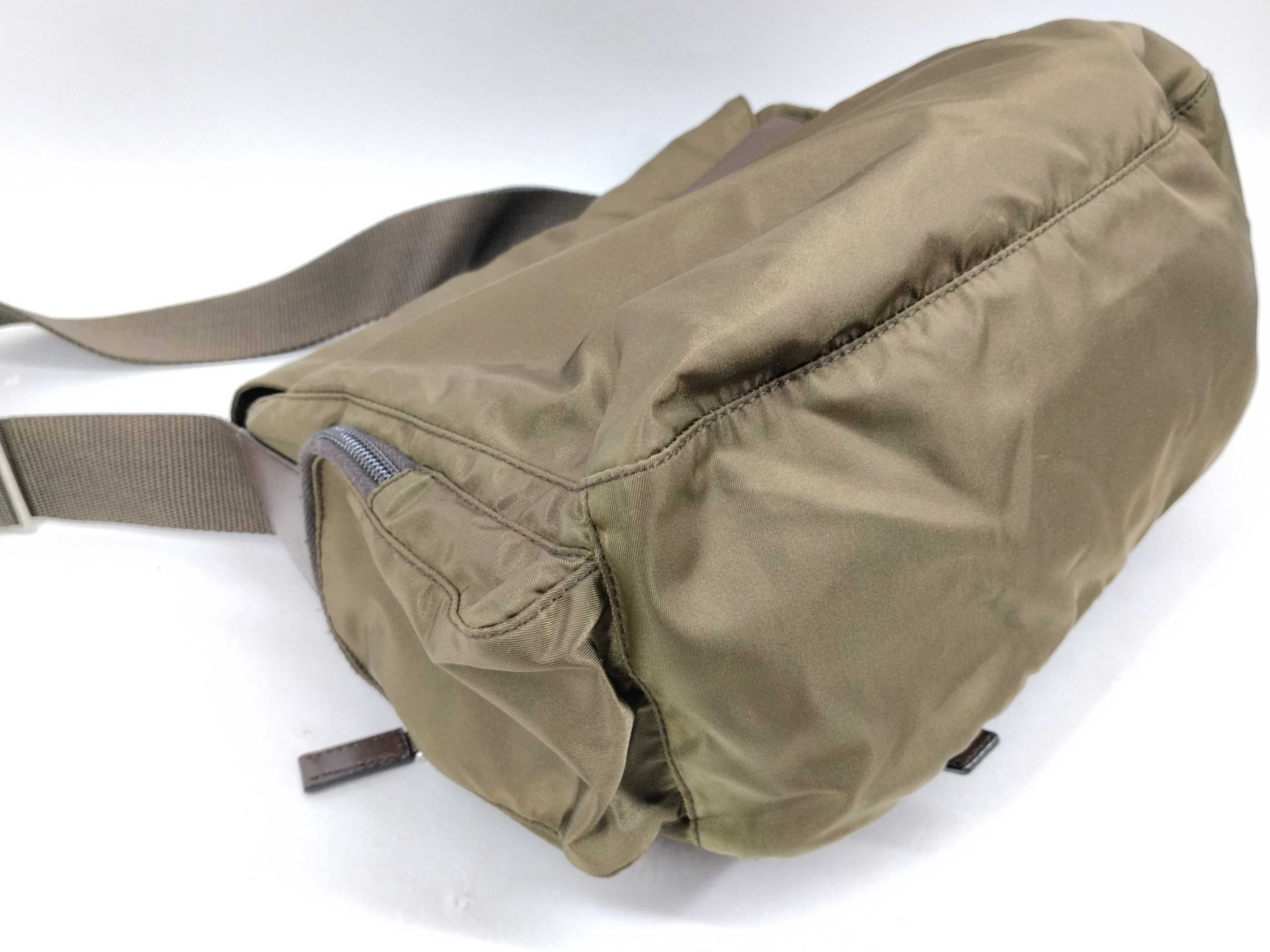Nylon Shoulder Bag, Khaki — view 4
