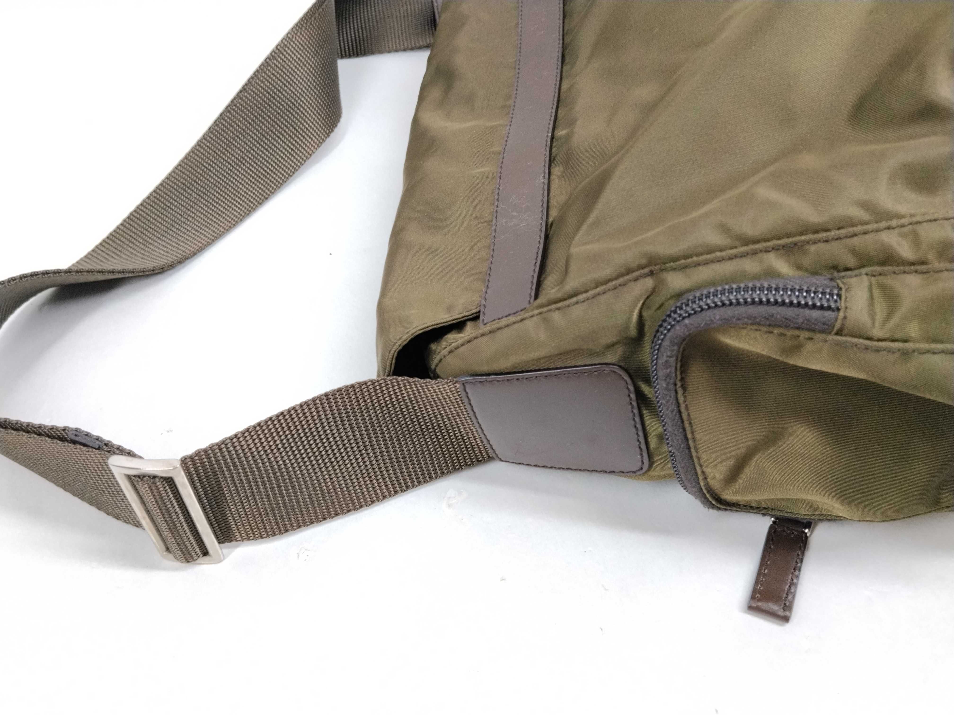 Nylon Shoulder Bag, Khaki — view 5