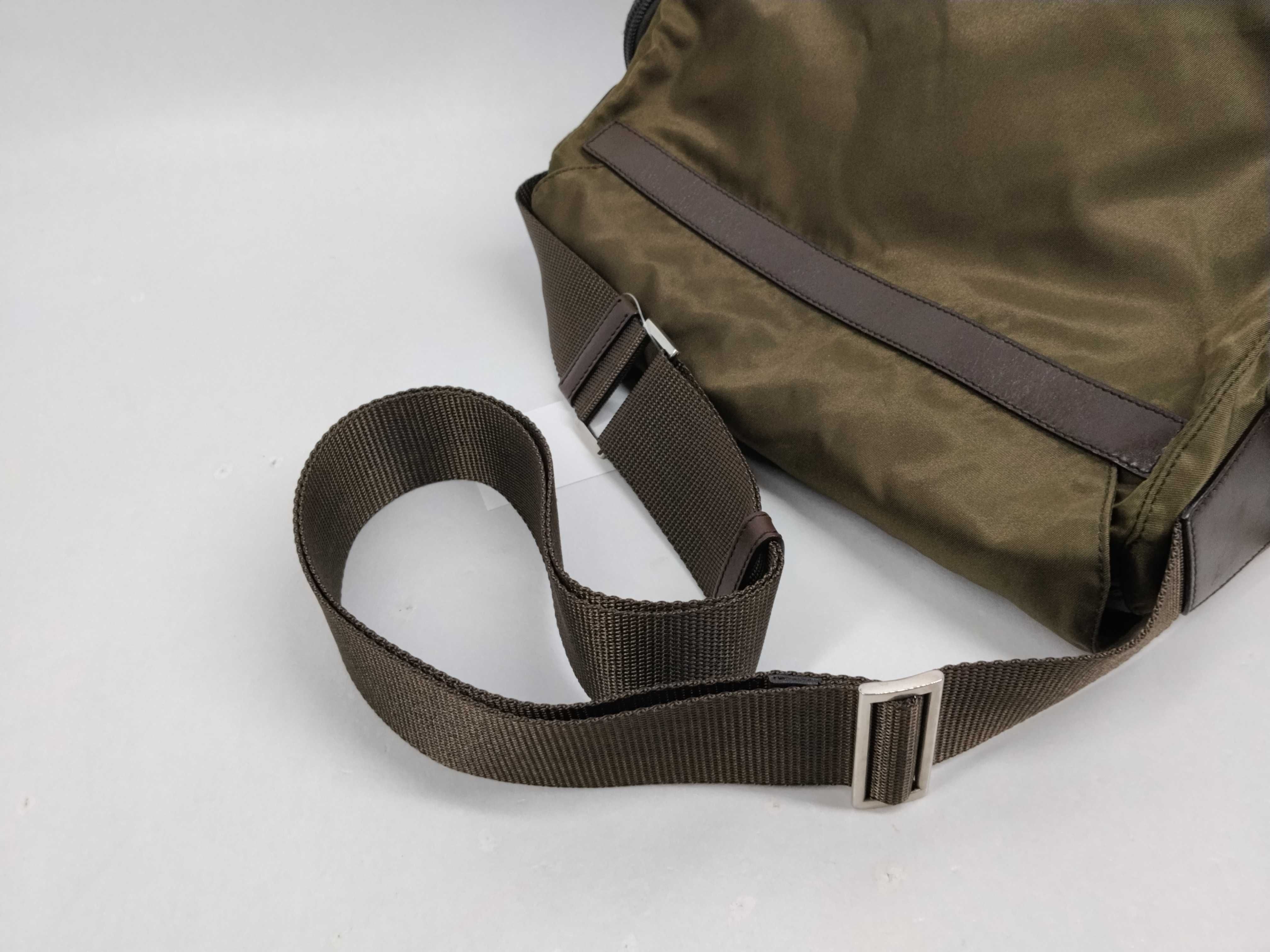 Nylon Shoulder Bag, Khaki — view 6