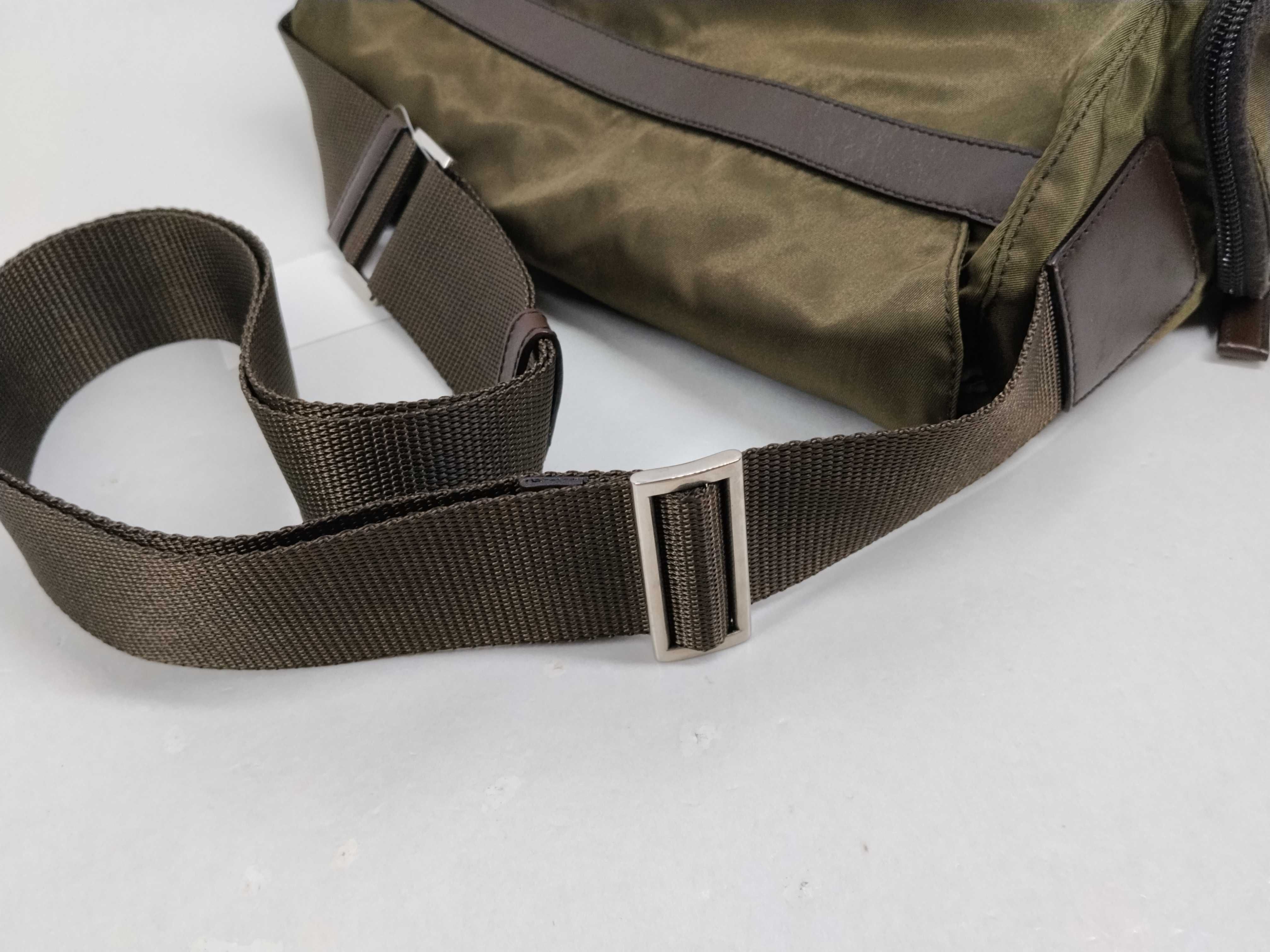Nylon Shoulder Bag, Khaki — view 7