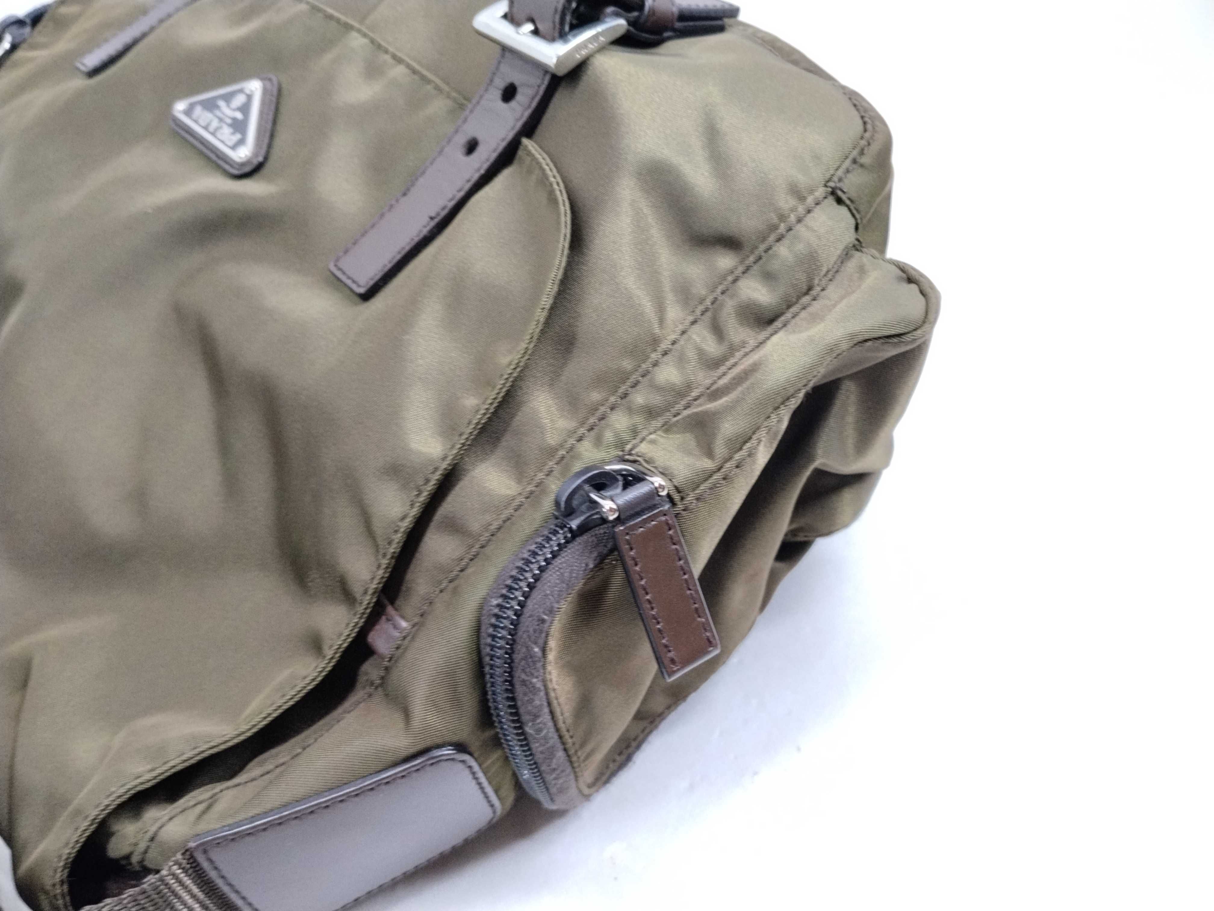 Nylon Shoulder Bag, Khaki — view 8