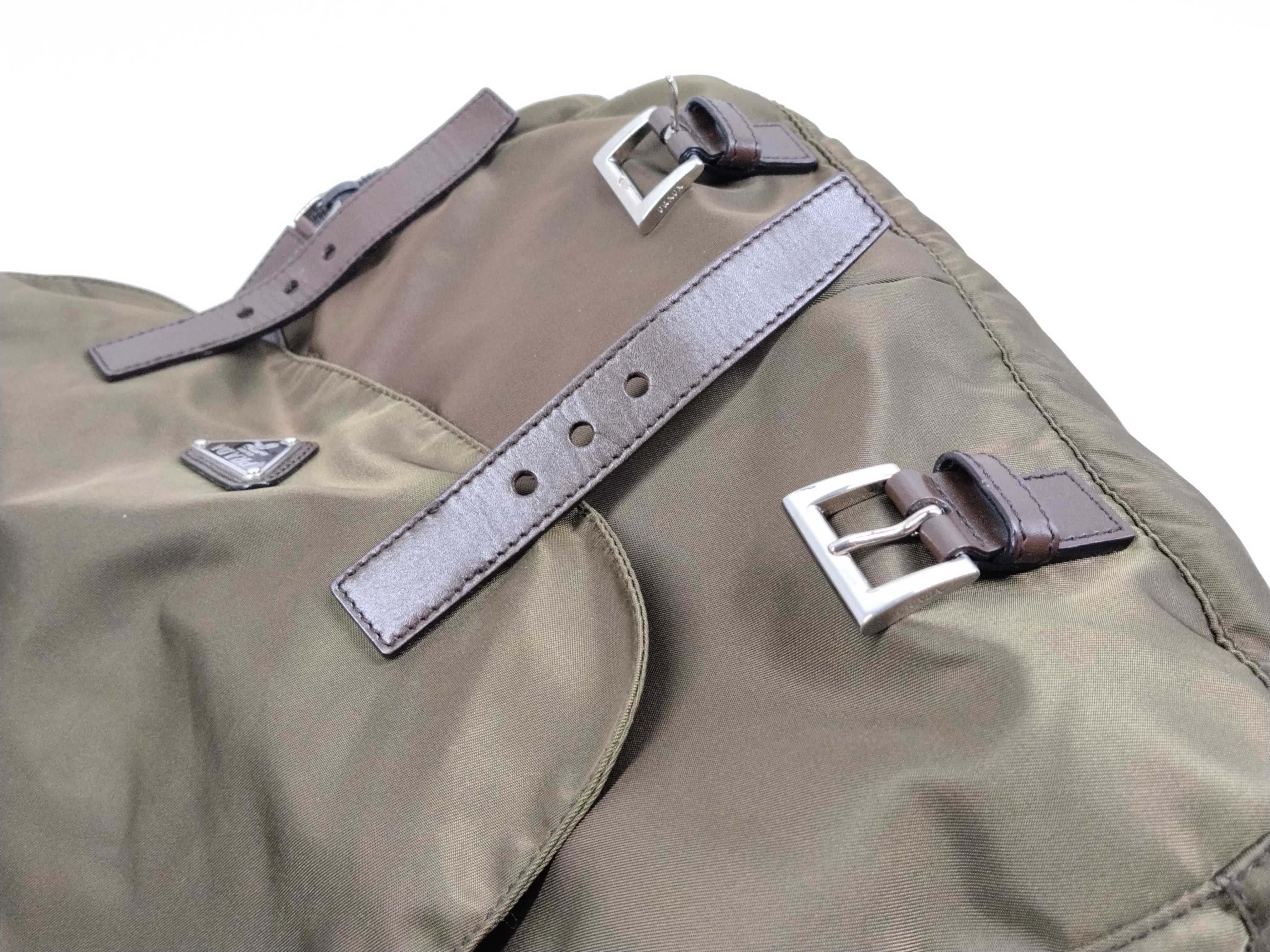 Nylon Shoulder Bag, Khaki — view 10