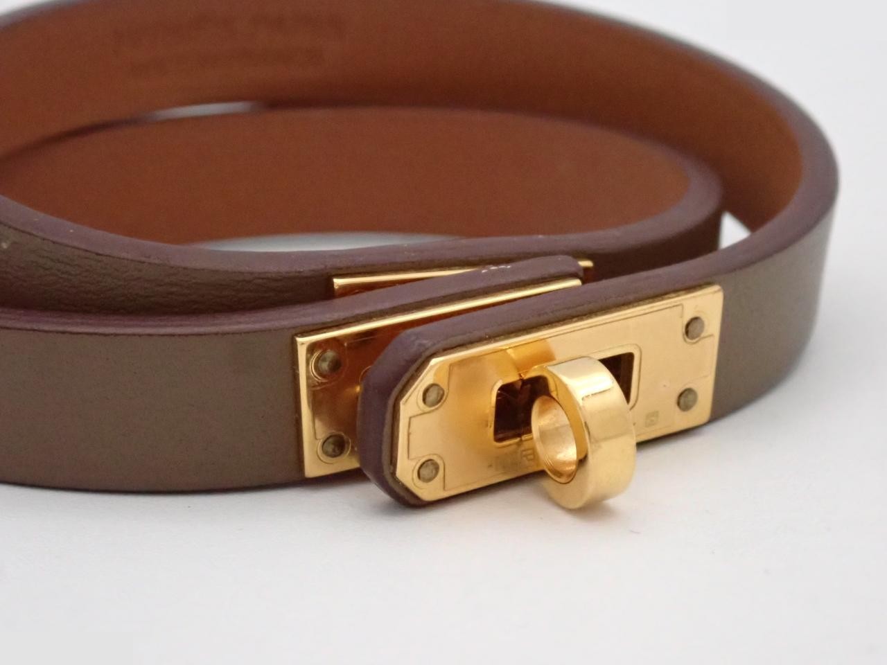 Mini Kelly Double Bracelet, Brown — view 3