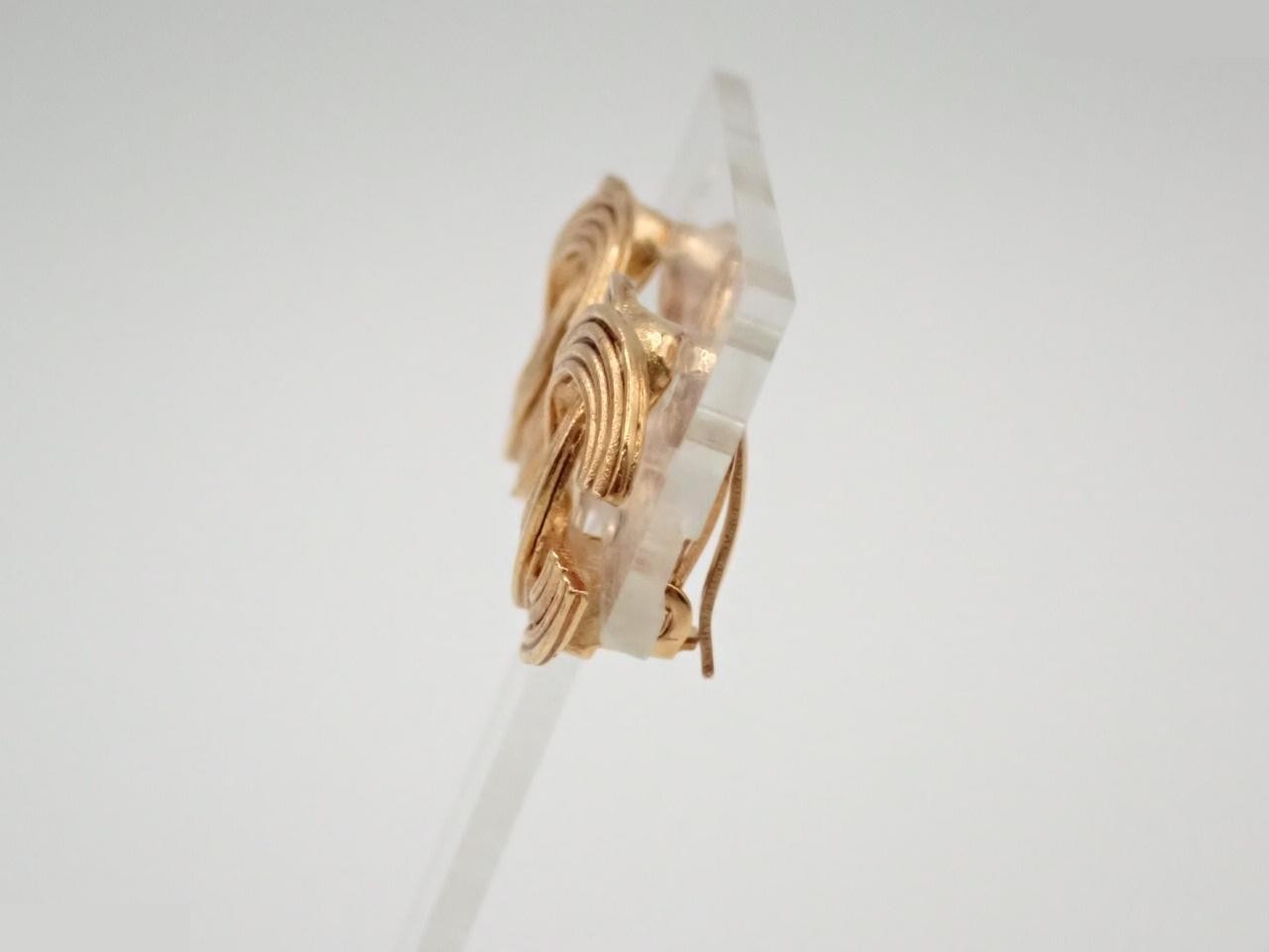 earrings, model 00A, Coco Mark, gold, 2cm wide. — view 3