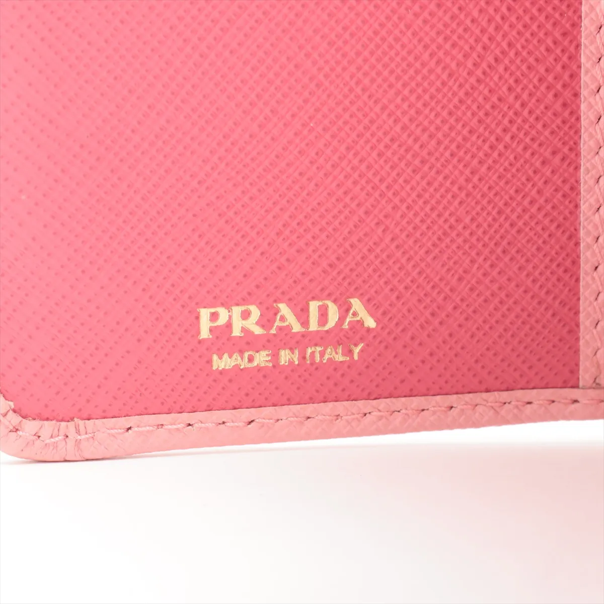 Saffiano Metal 1ML225 Novelty Leather Compact Wallet Pink — view 7