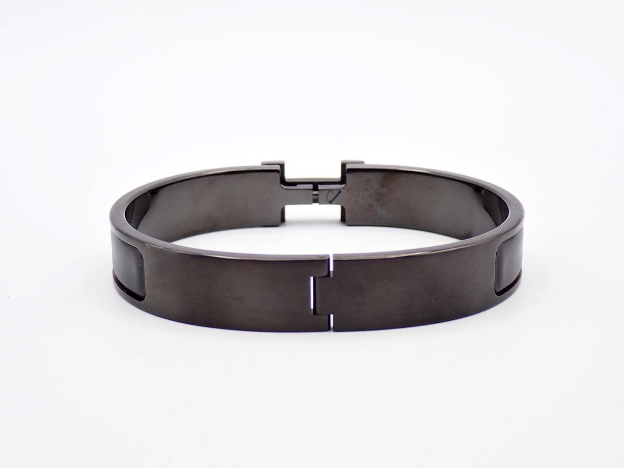 Click H Bangle, GP, Black, Wrist size approximately 17cm — view 2