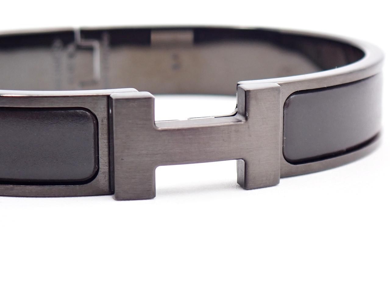 Click H Bangle, GP, Black, Wrist size approximately 17cm — view 3