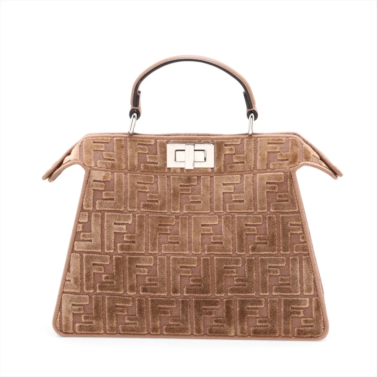Zucca Peekaboo I.U Small Velour 2-Way Handbag Brown 8BN327 — view 2