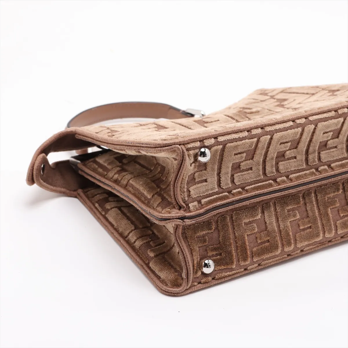 Zucca Peekaboo I.U Small Velour 2-Way Handbag Brown 8BN327 — view 4
