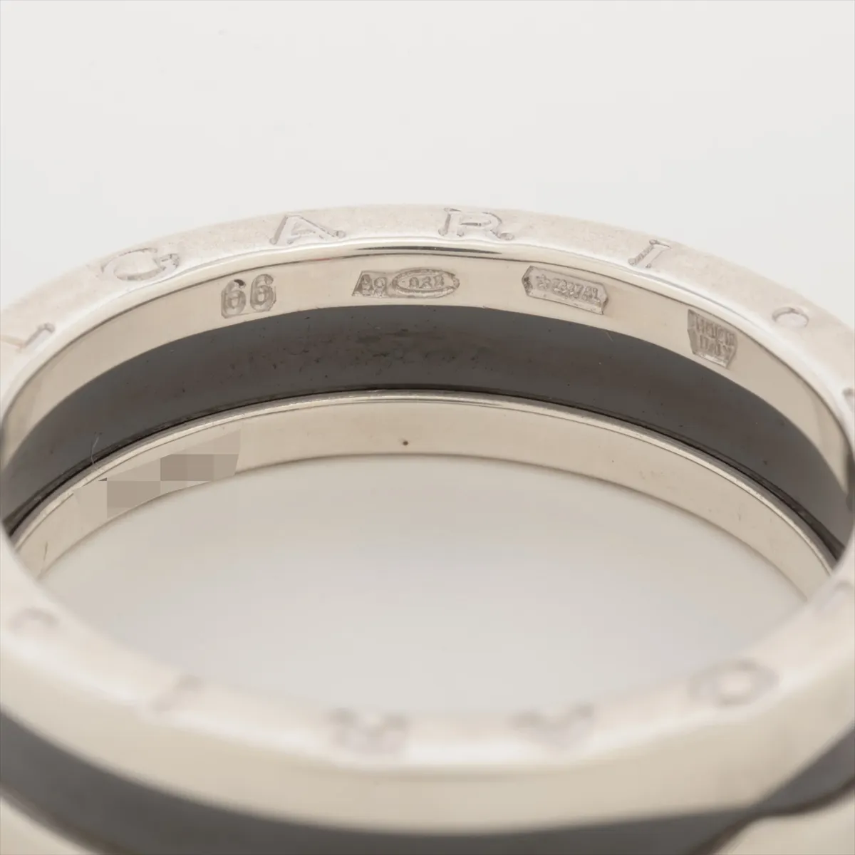 B.zero1 Save the Children Charity Ring, Size 66, 925 x Black Ceramic, 7.2g, Black x Silver, — view 3