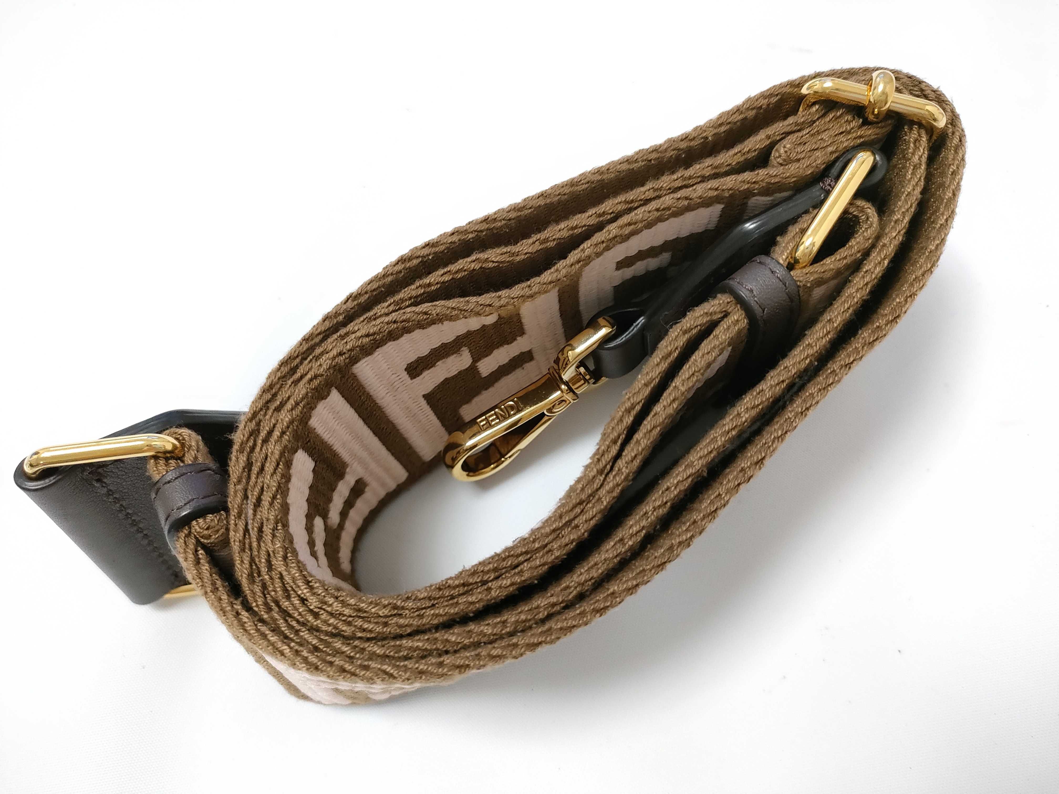 Zucca pattern accessories: Fendi Strap You Zucca pattern pink x brown bag strap, other accessories. — view 4