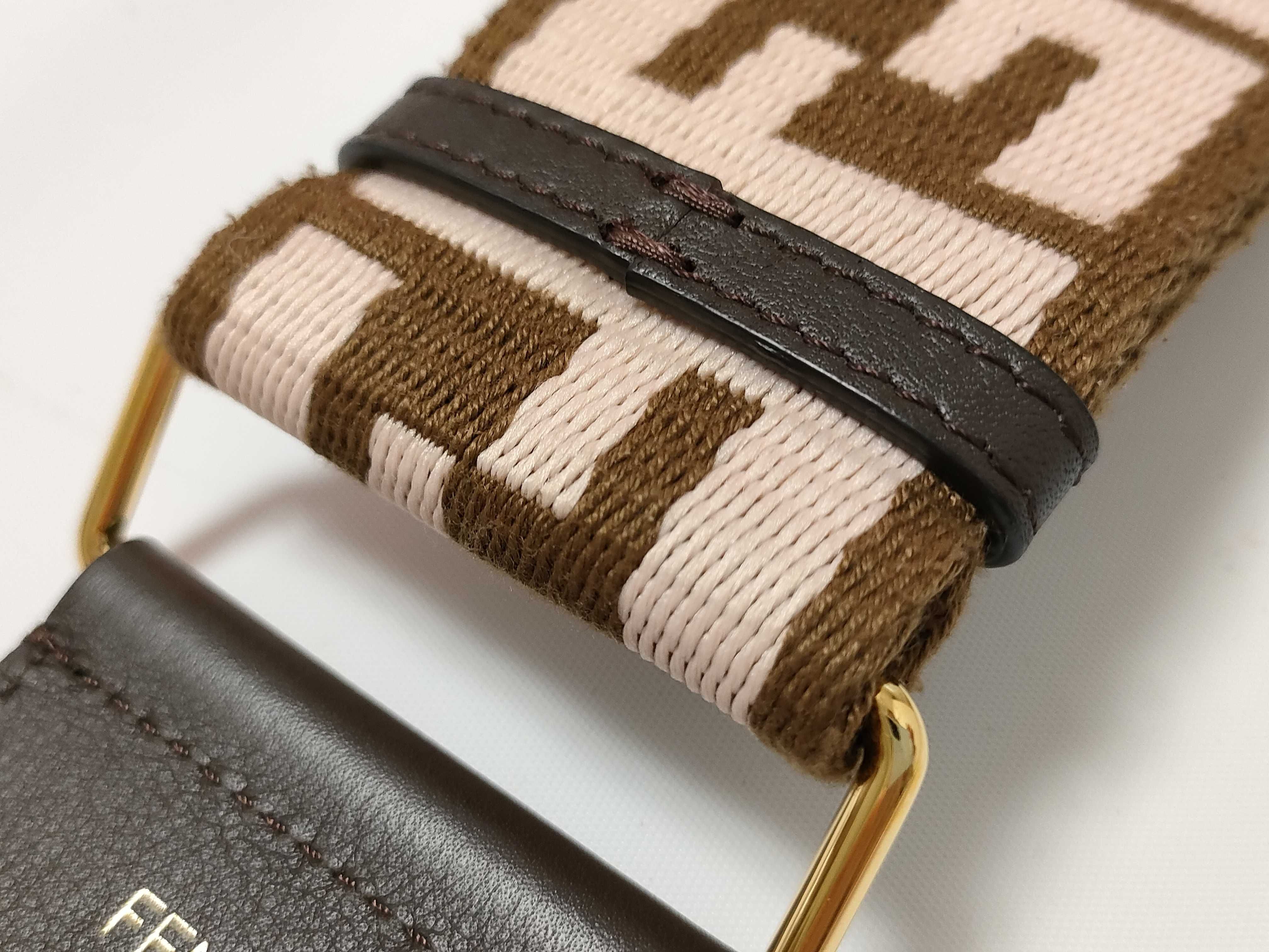 Zucca pattern accessories: Fendi Strap You Zucca pattern pink x brown bag strap, other accessories. — view 7