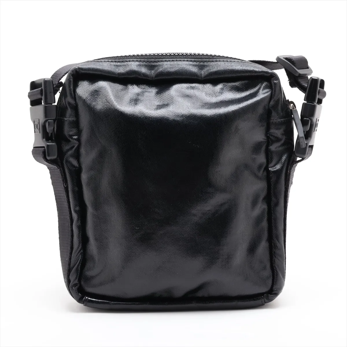Sport Line Coated Canvas Shoulder Bag, Black with Silver Hardware, 11667016, Serial Number 11 — view 2