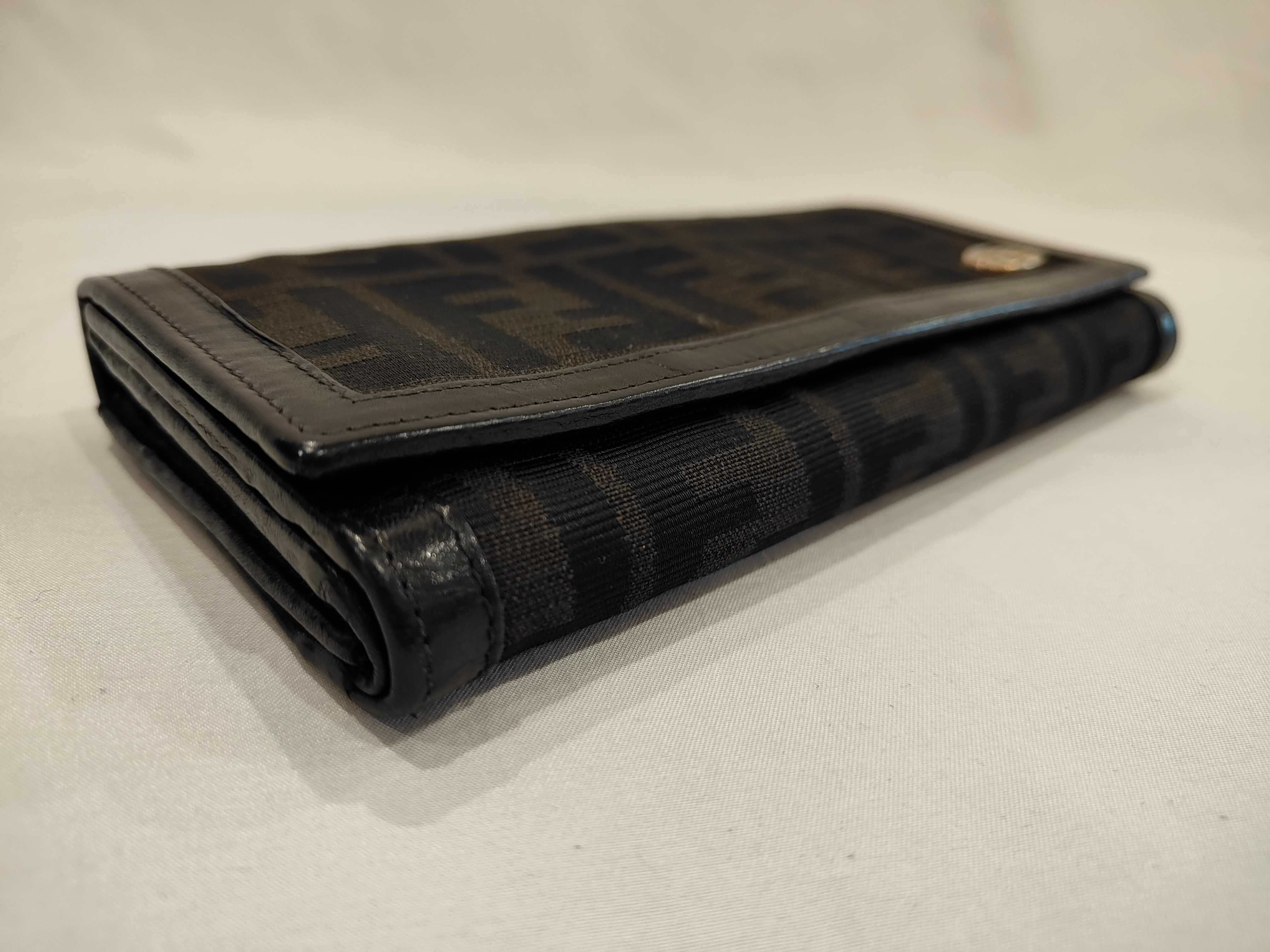 Zucca pattern long wallet, trifold, canvas leather wallet — view 4