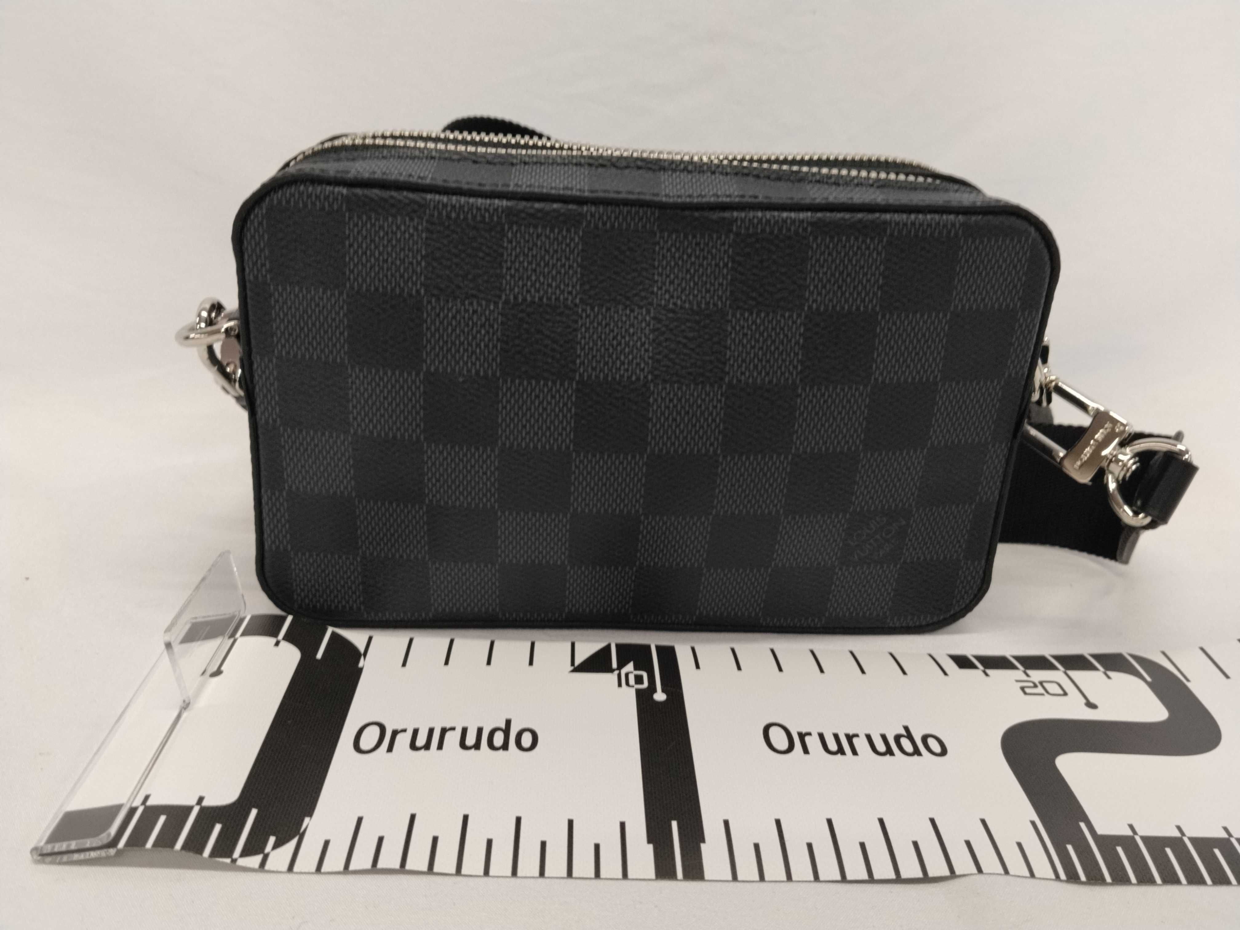 Damier Graphite Louis Vuitton Damier Graphite LV Damier Alpha Wearable Wallet RFID Shoulder Bag Unused N60418 Wallet — view 2