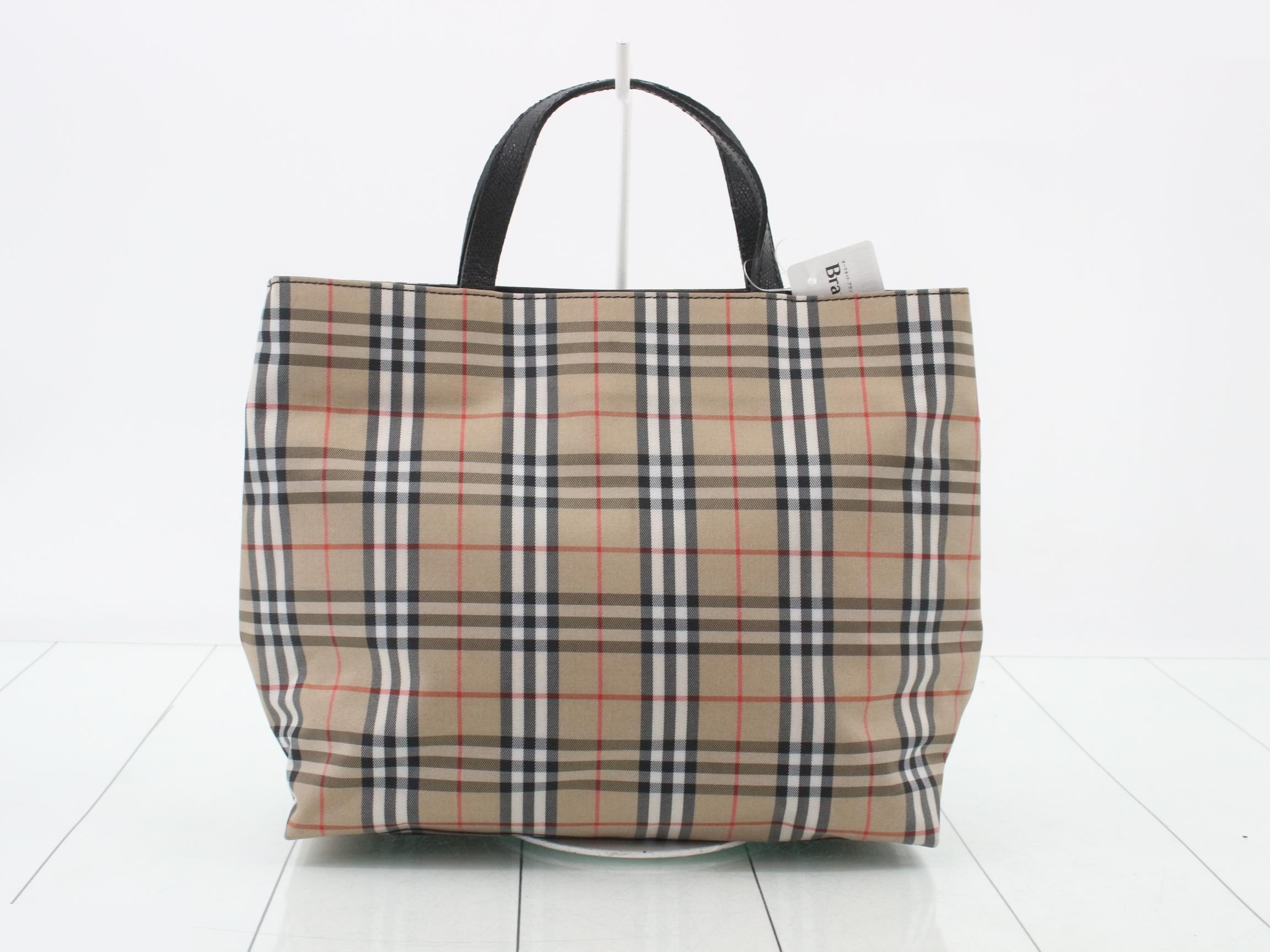 Nova Check Tote Bag, Beige x Black, 28 x 24 x 10 cm — view 2