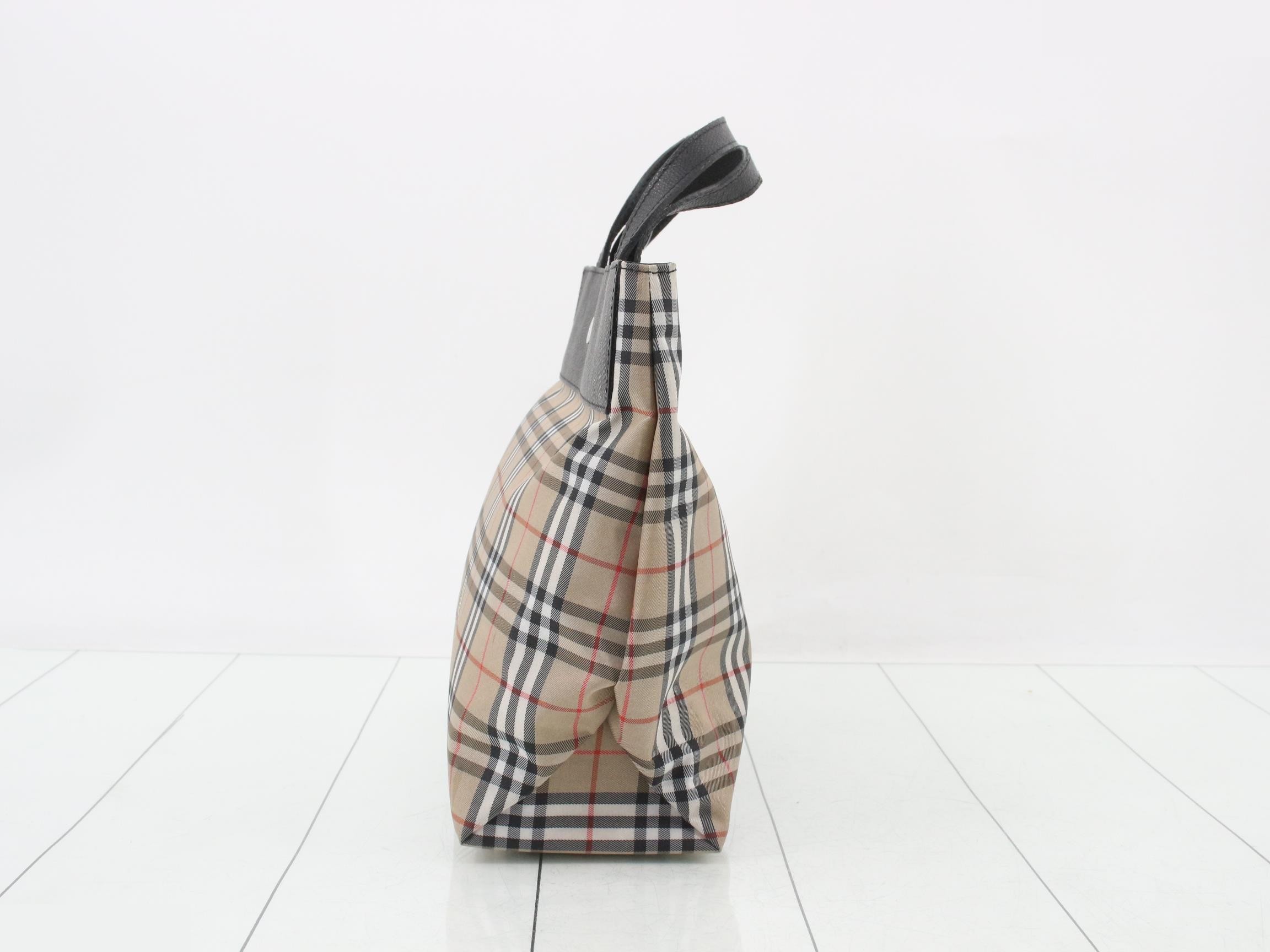 Nova Check Tote Bag, Beige x Black, 28 x 24 x 10 cm — view 3