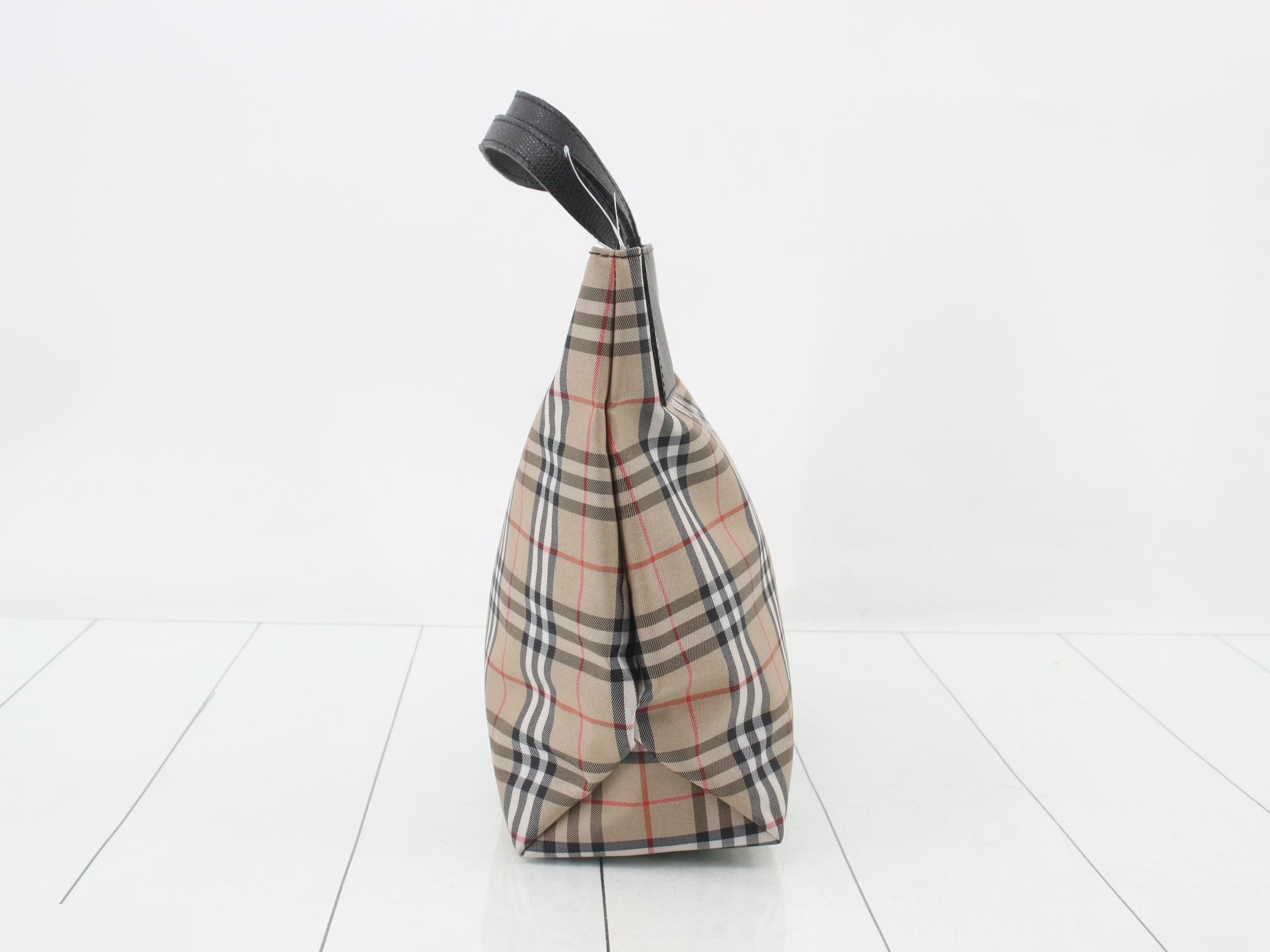 Nova Check Tote Bag, Beige x Black, 28 x 24 x 10 cm — view 4