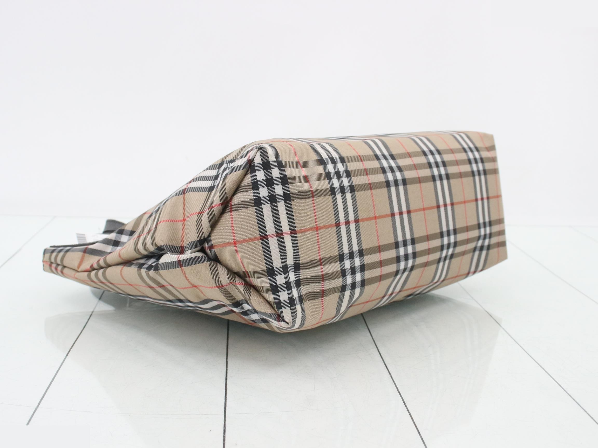 Nova Check Tote Bag, Beige x Black, 28 x 24 x 10 cm — view 5