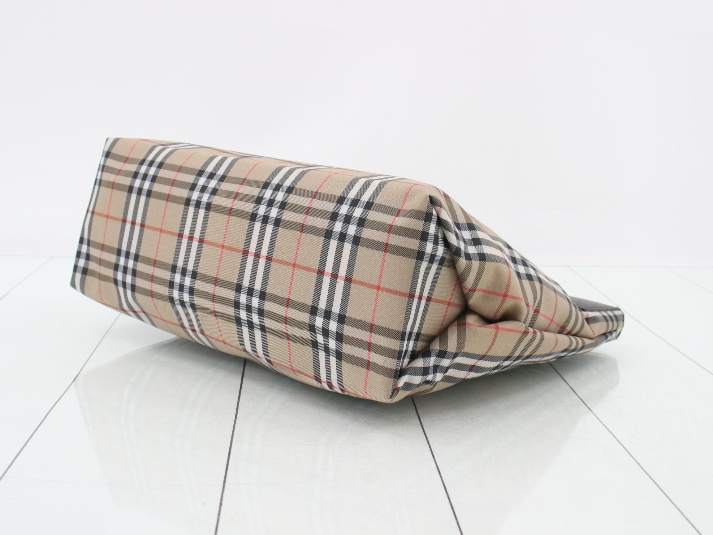 Nova Check Tote Bag, Beige x Black, 28 x 24 x 10 cm — view 6