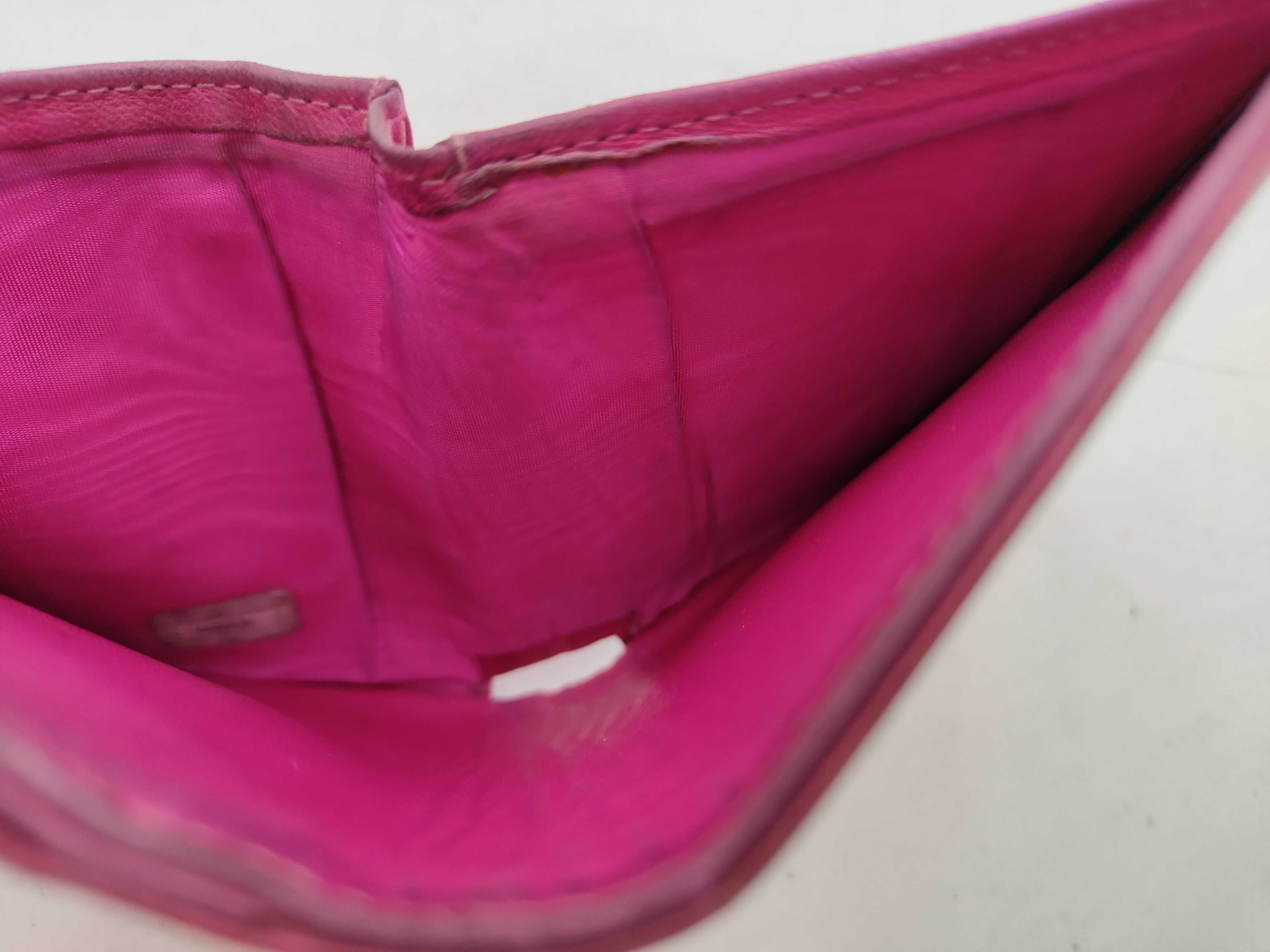 Caviar Skin Coco Mark Pink Folding Wallet — view 5