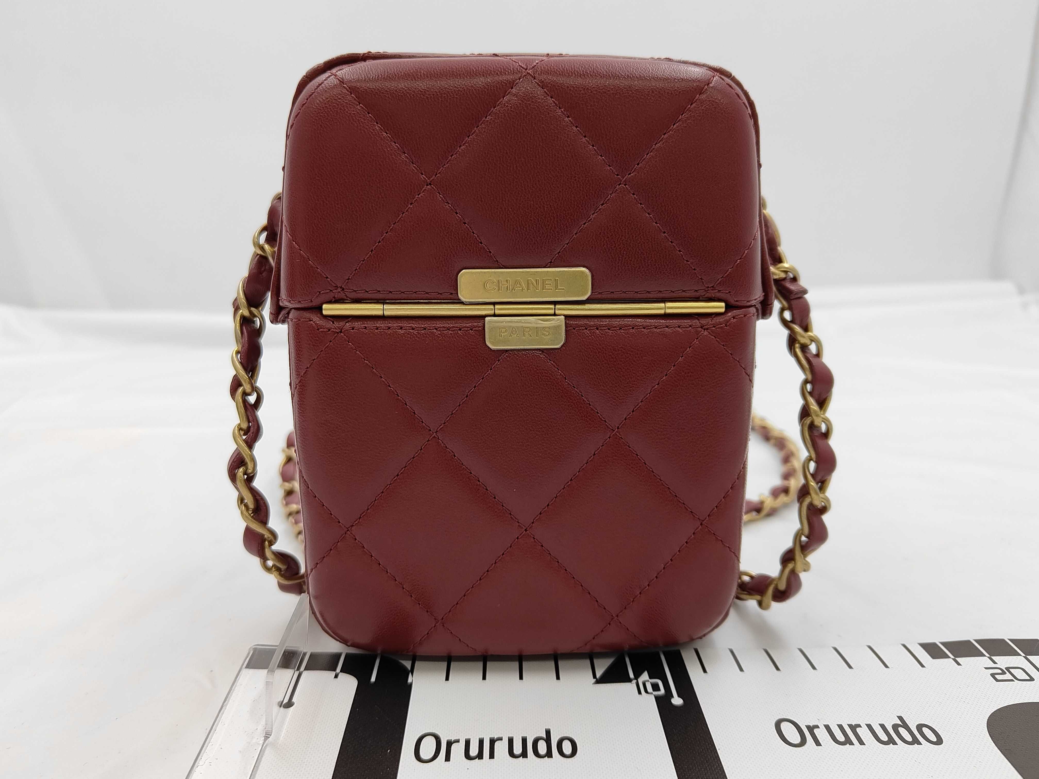 Matelassé Box Chain Shoulder Bag with Metal Tips — view 2