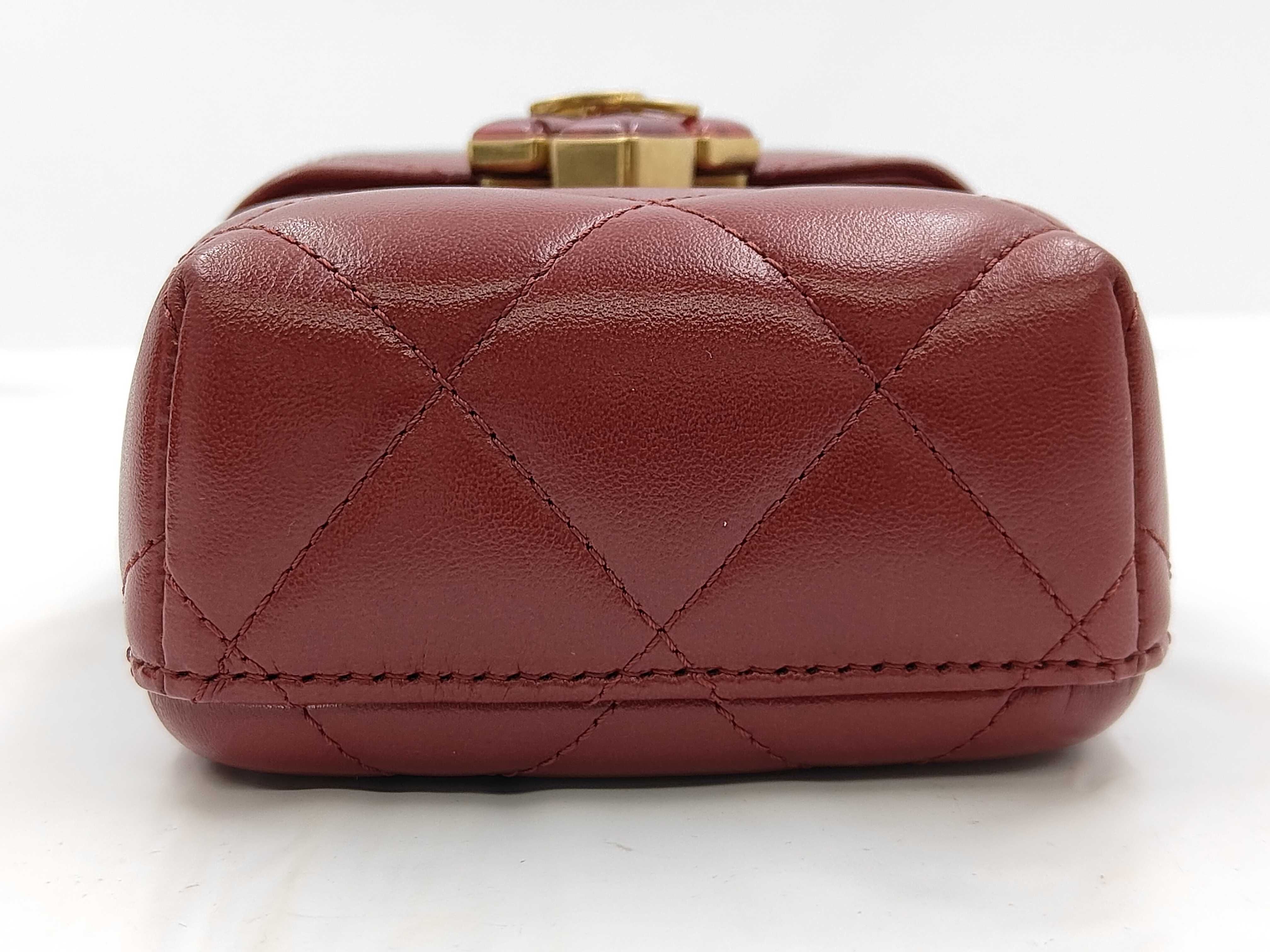 Matelassé Box Chain Shoulder Bag with Metal Tips — view 7