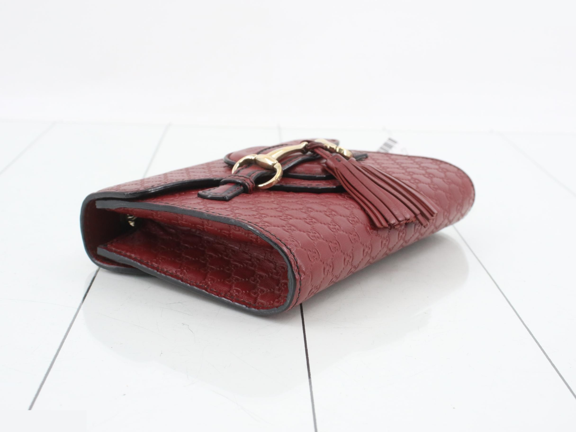 Guccissima Emily Horsebit Chain Shoulder Bag, Red — view 5