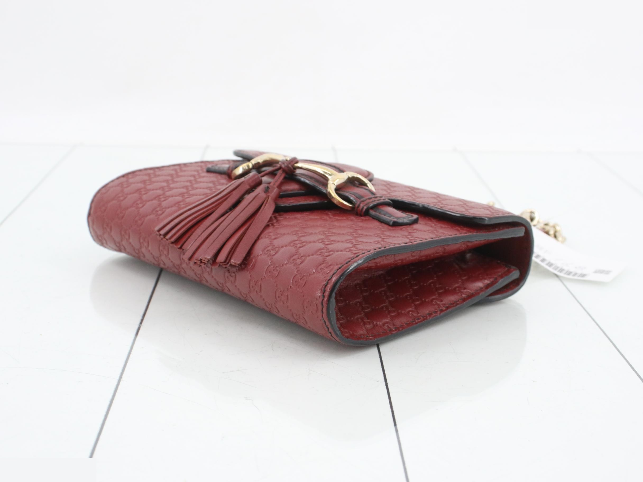 Guccissima Emily Horsebit Chain Shoulder Bag, Red — view 6
