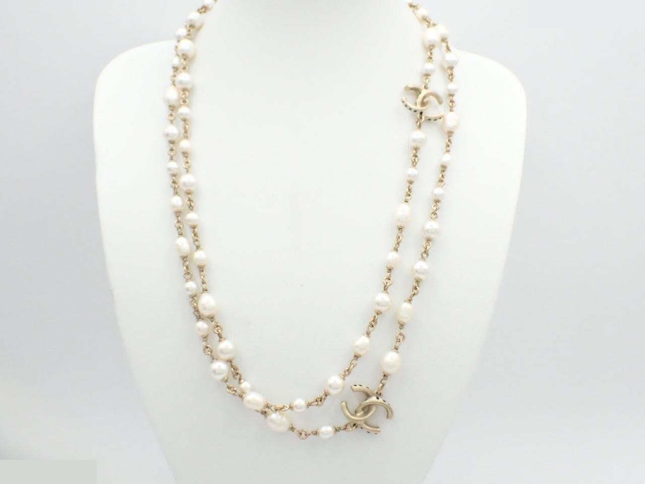 pearl necklace, Coco Mark, A16C, total length approximately 120cm — view 3
