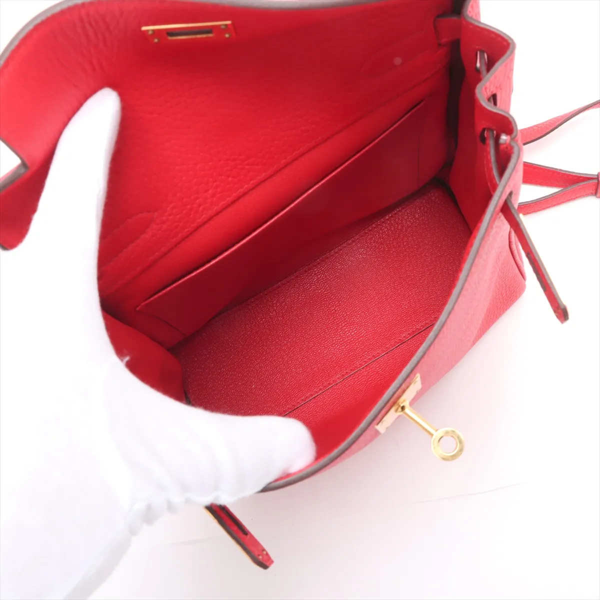 [Individually wrapped] Hermes Kelly Ad PM Taurillon Clemence Rouge Coup Gold hardware D:2019 — view 7