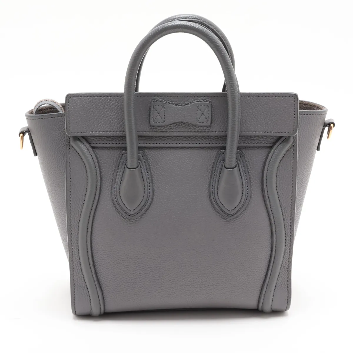 Luggage Nano Shopper Leather 2-Way Handbag, Gray — view 2