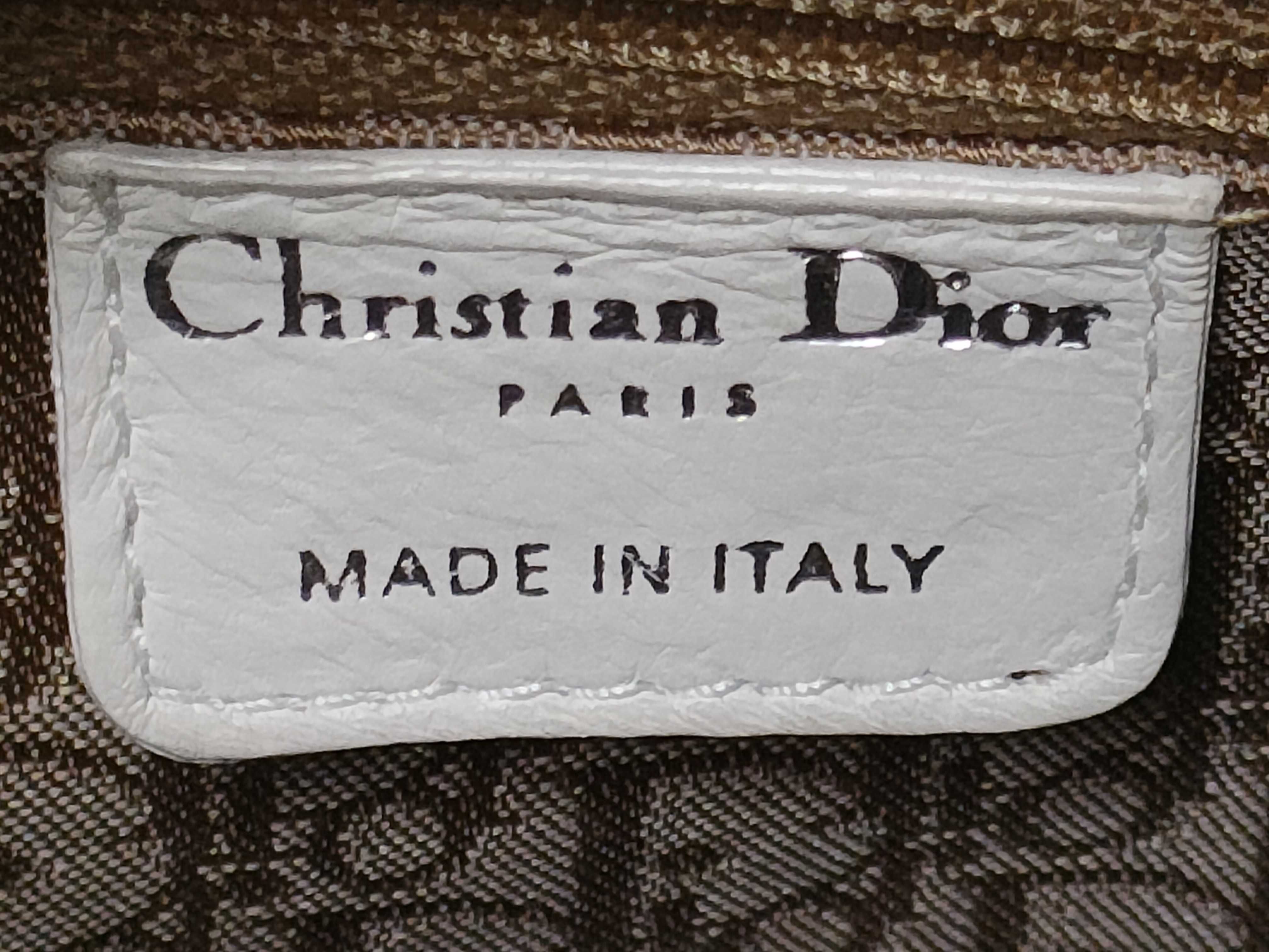 Lady Dior Leather White 2-Way Handbag — view 11