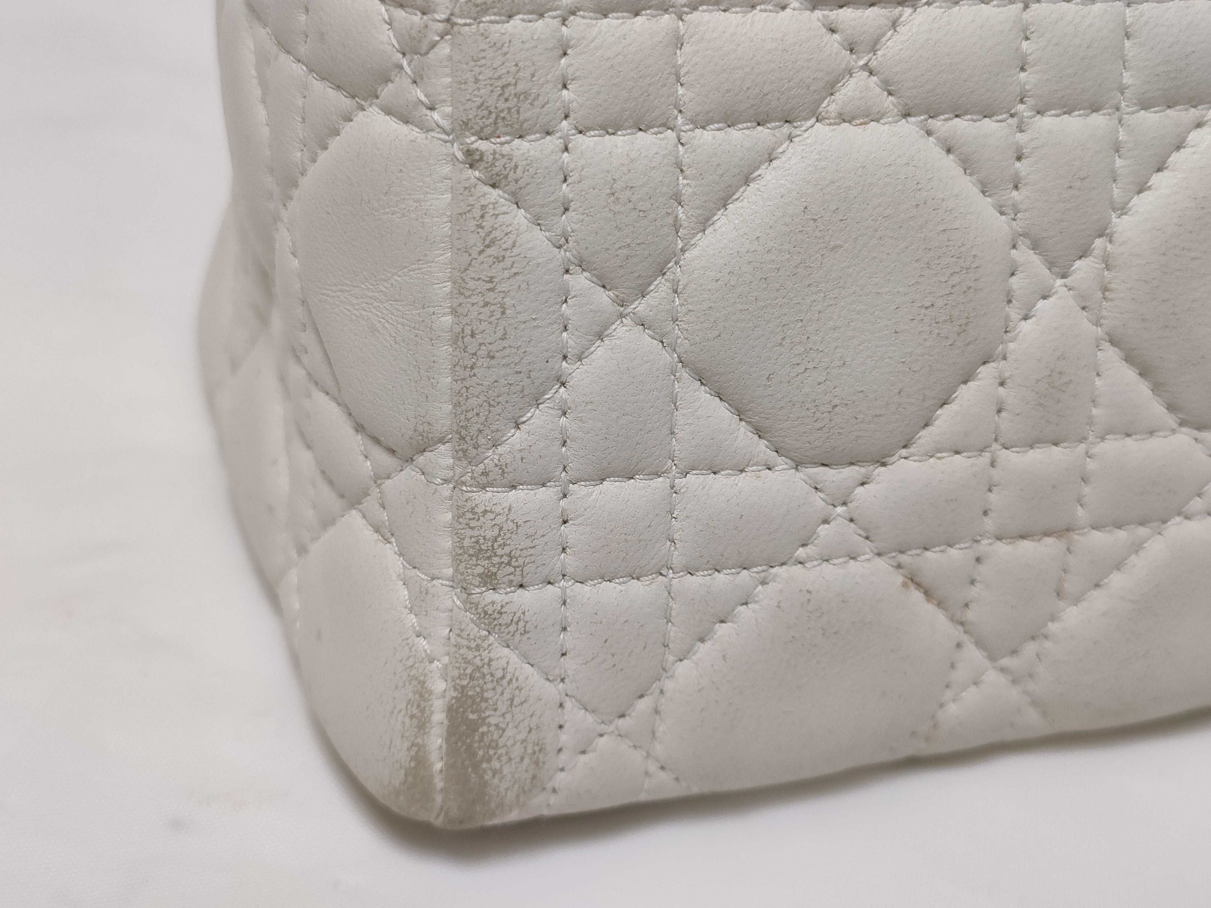 Lady Dior Leather White 2-Way Handbag — view 15