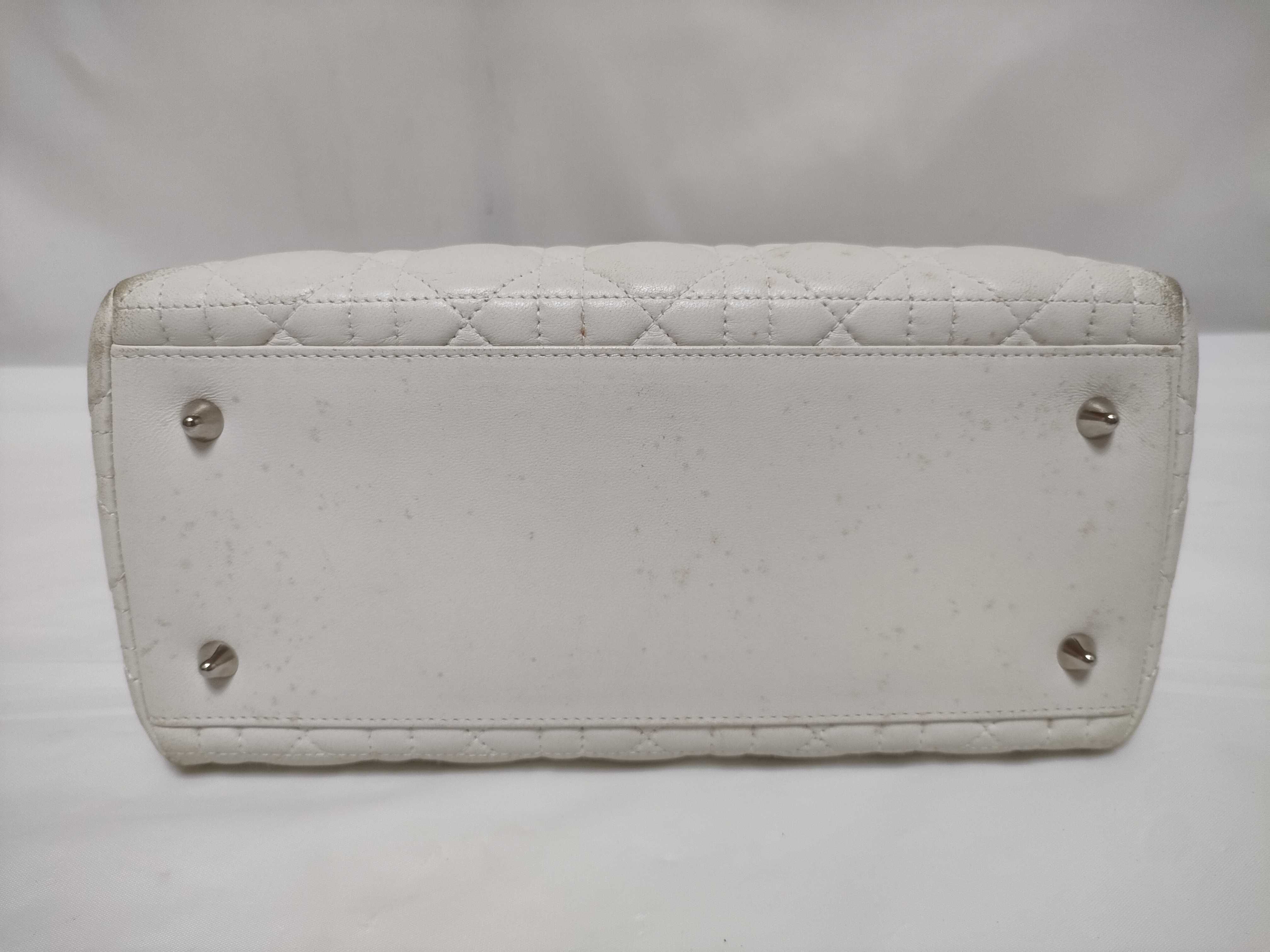 Lady Dior Leather White 2-Way Handbag — view 7