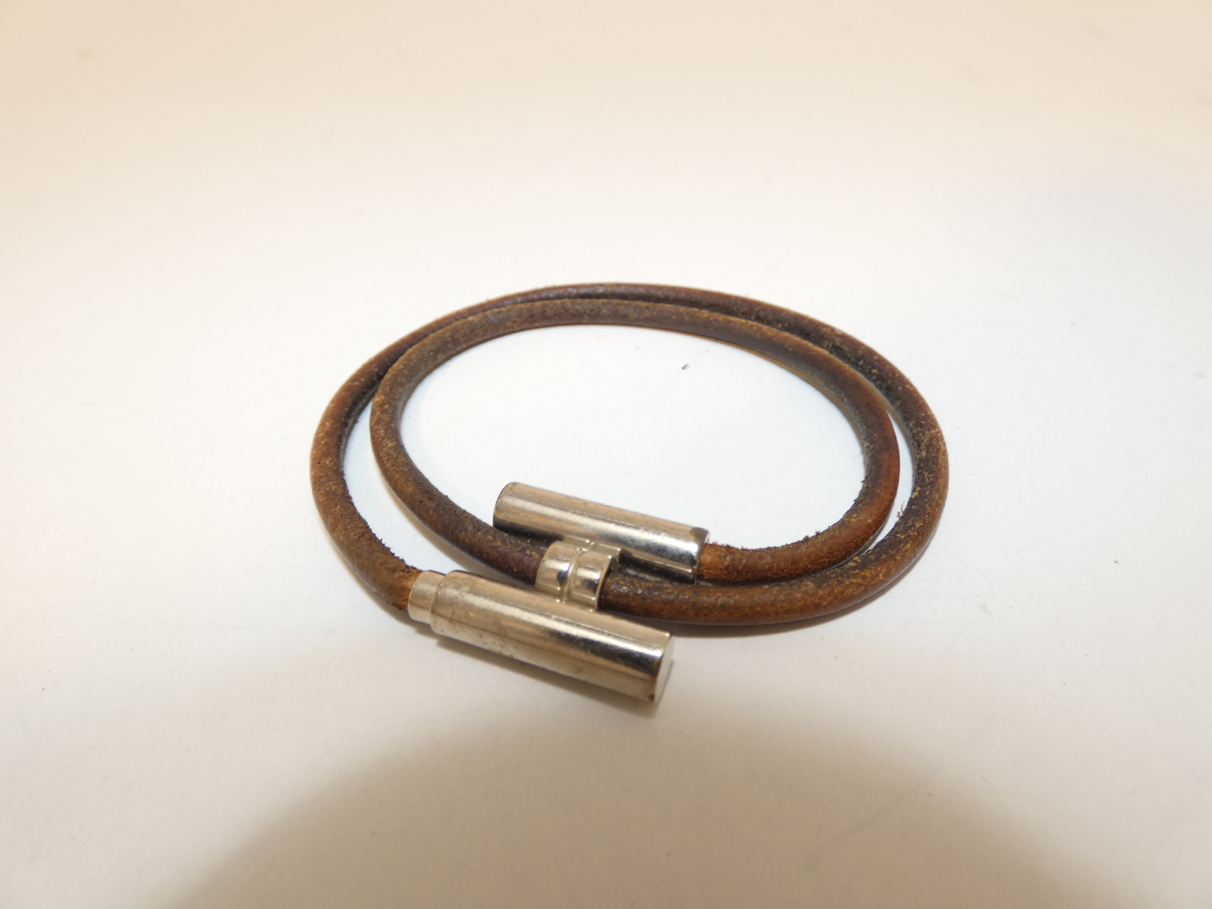 Leather H Bracelet/Bangle — view 3
