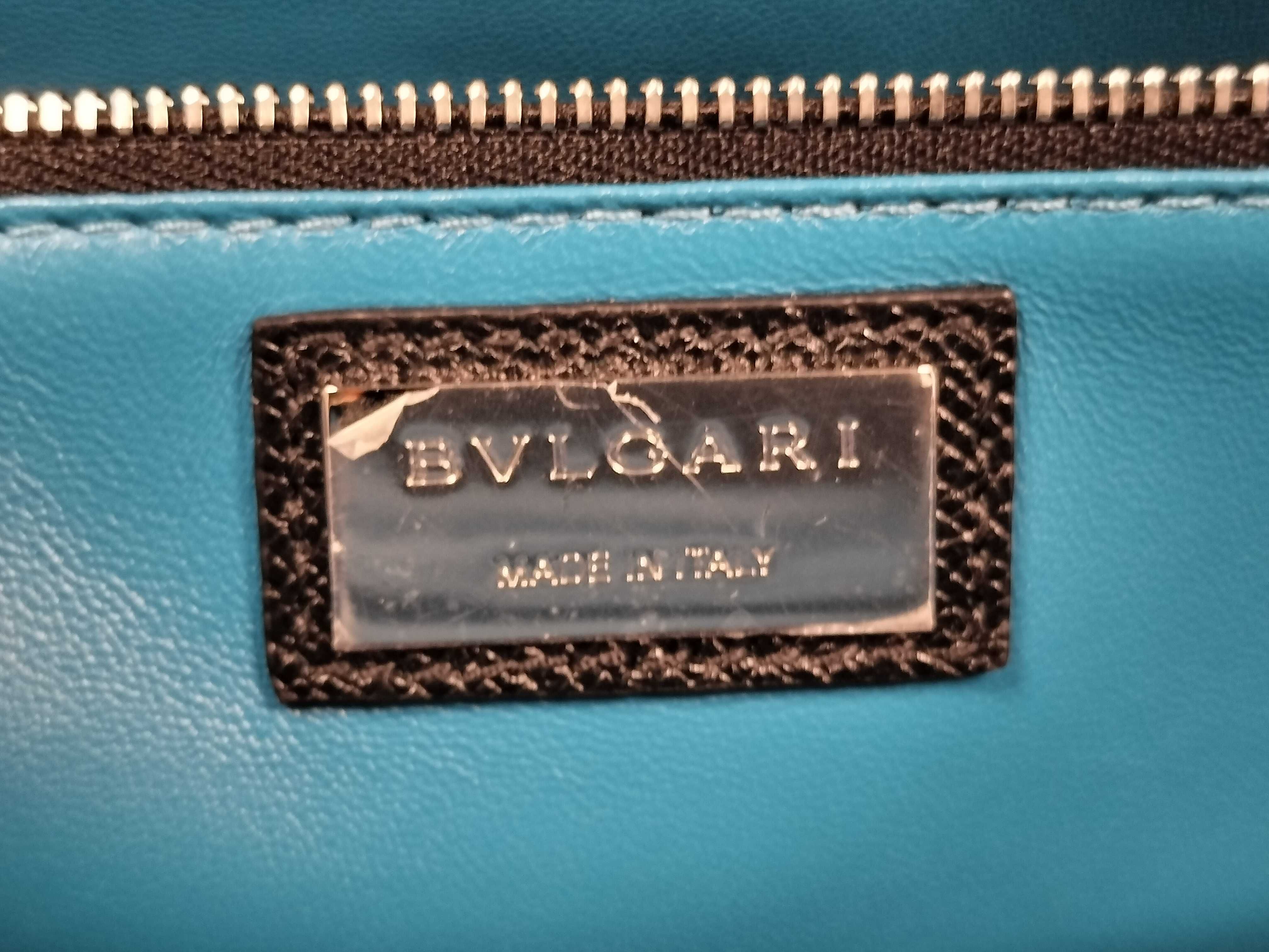 Bulgari Man Leather Briefcase Black Business Bag — view 13