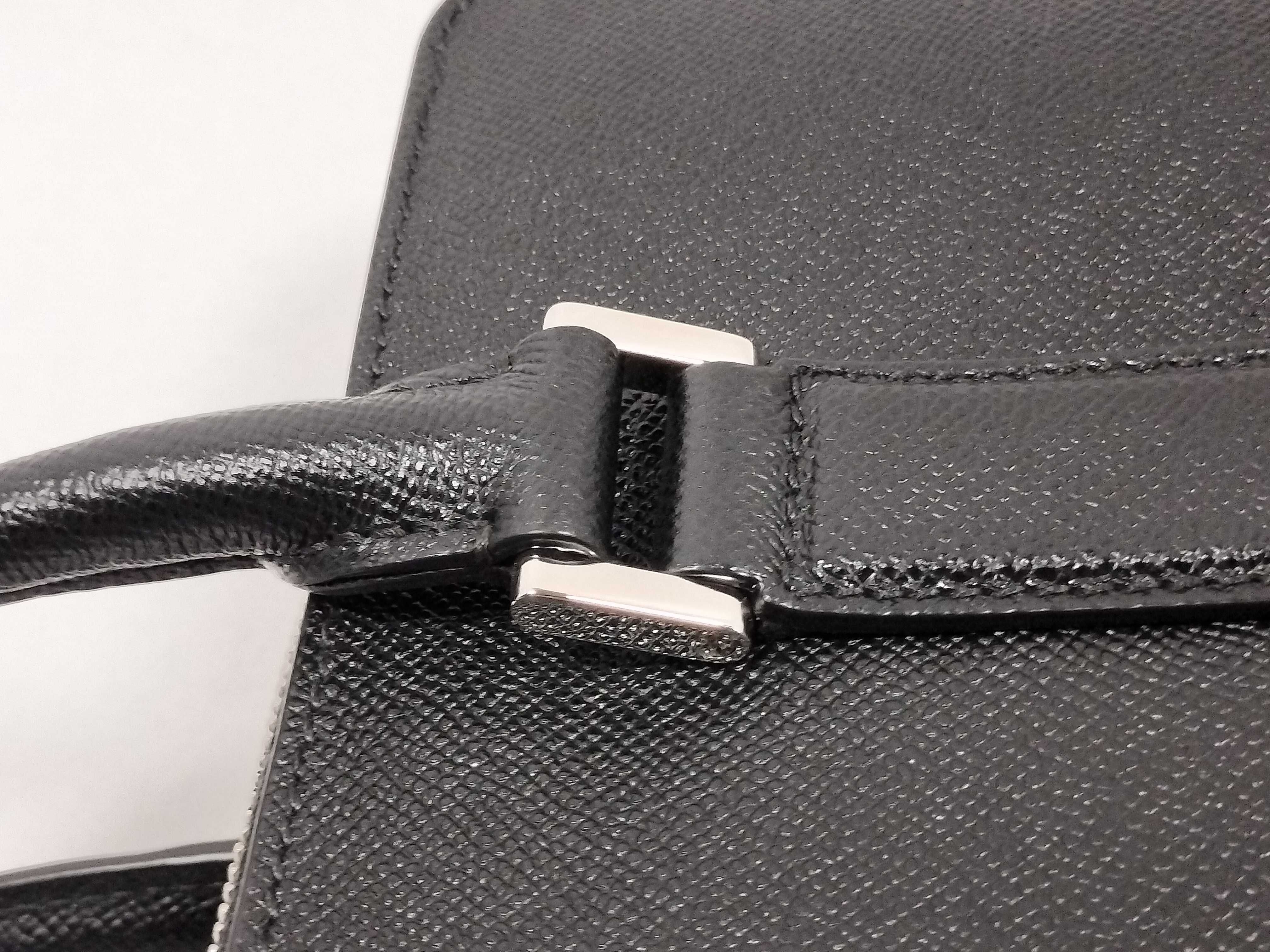 Bulgari Man Leather Briefcase Black Business Bag — view 5