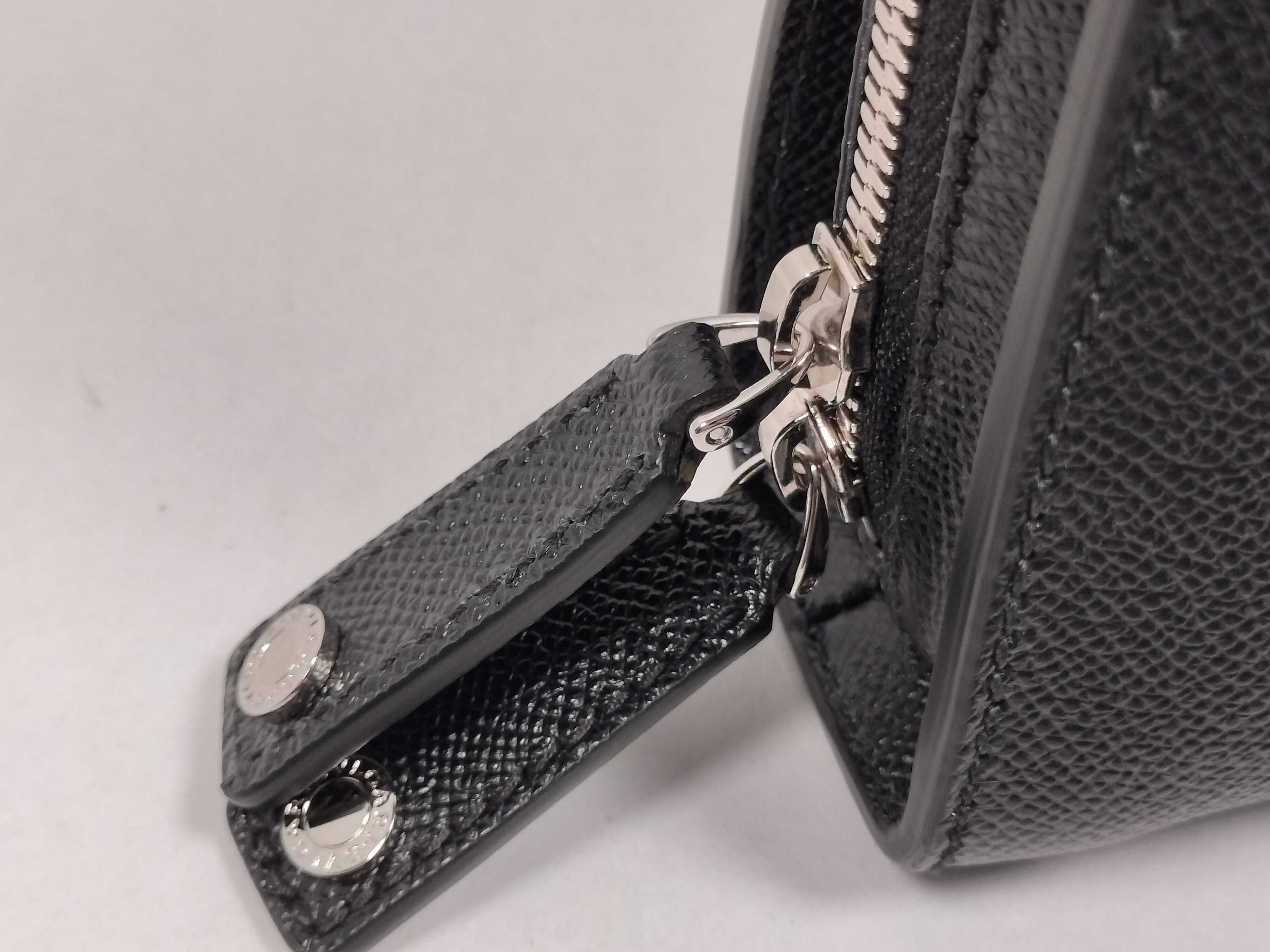 Bulgari Man Leather Briefcase Black Business Bag — view 9