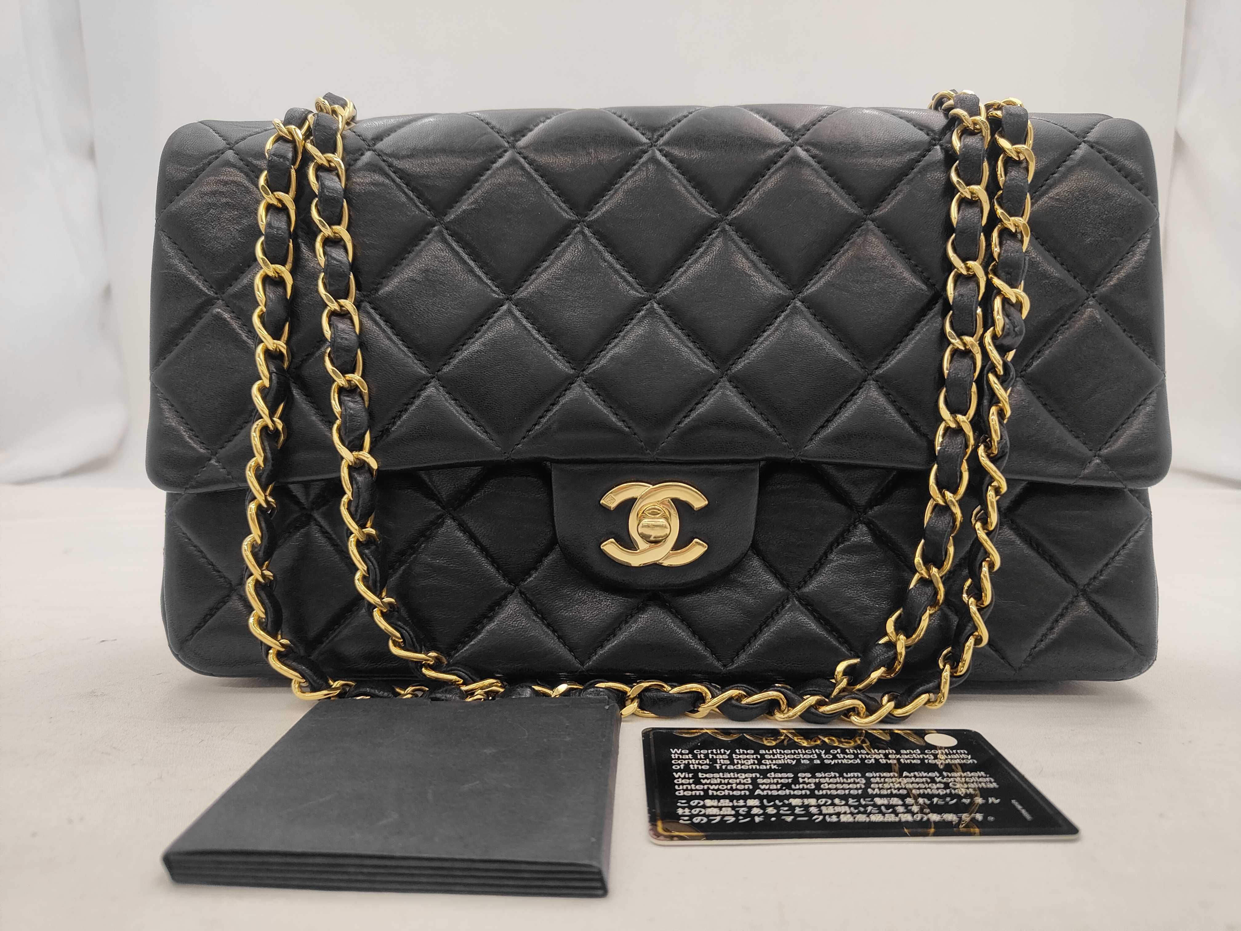 Matelassé Double Flap Shoulder Bag, Black, Series 6