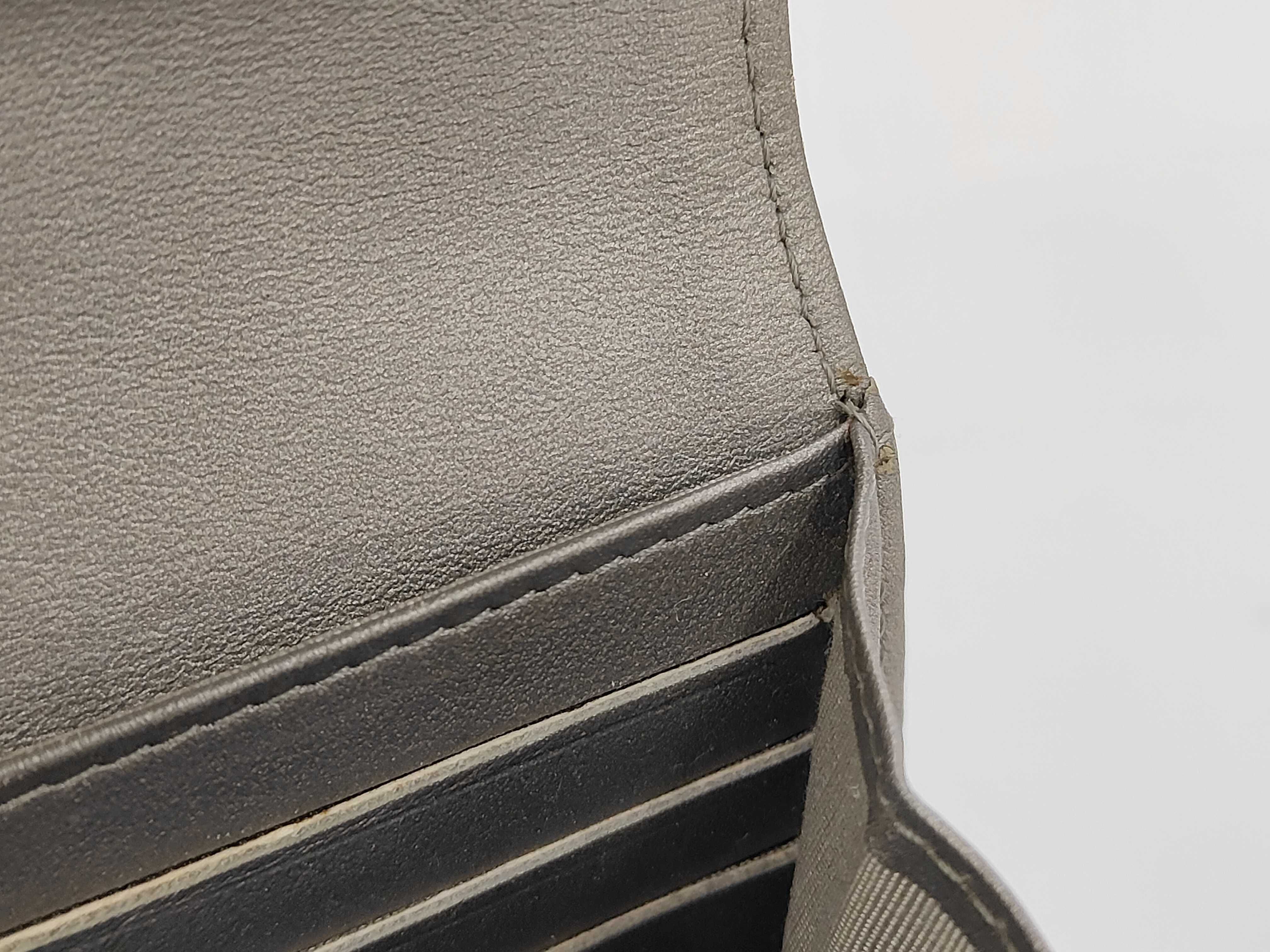 Matelassé Long Wallet, Caviar Leather, Silver Hardware, Gray, 24704244 — view 7