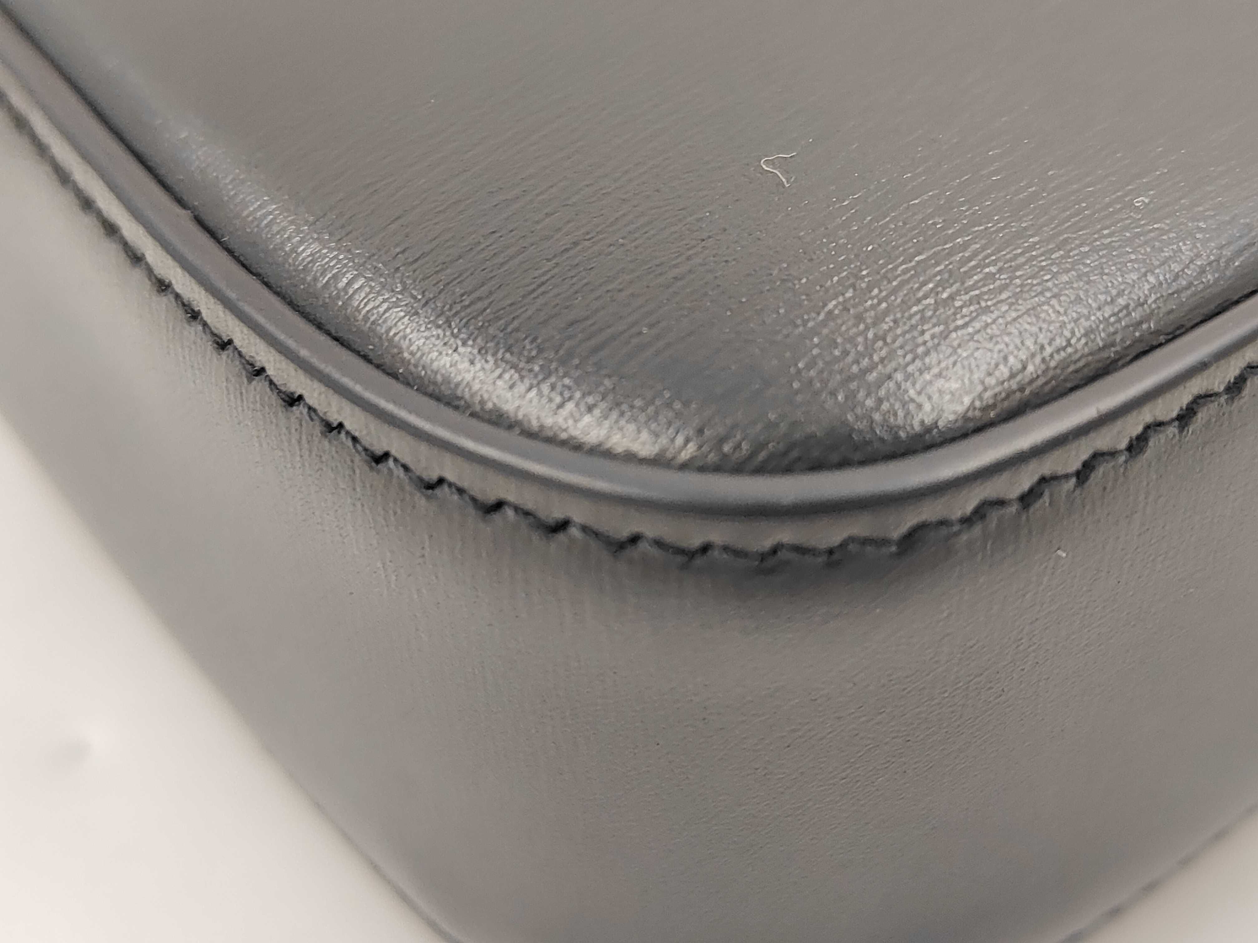 Claude Mini Glossy Cowhide Leather Shoulder/Crossbody Bag with Locking Hardware, Black x Gold — view 5