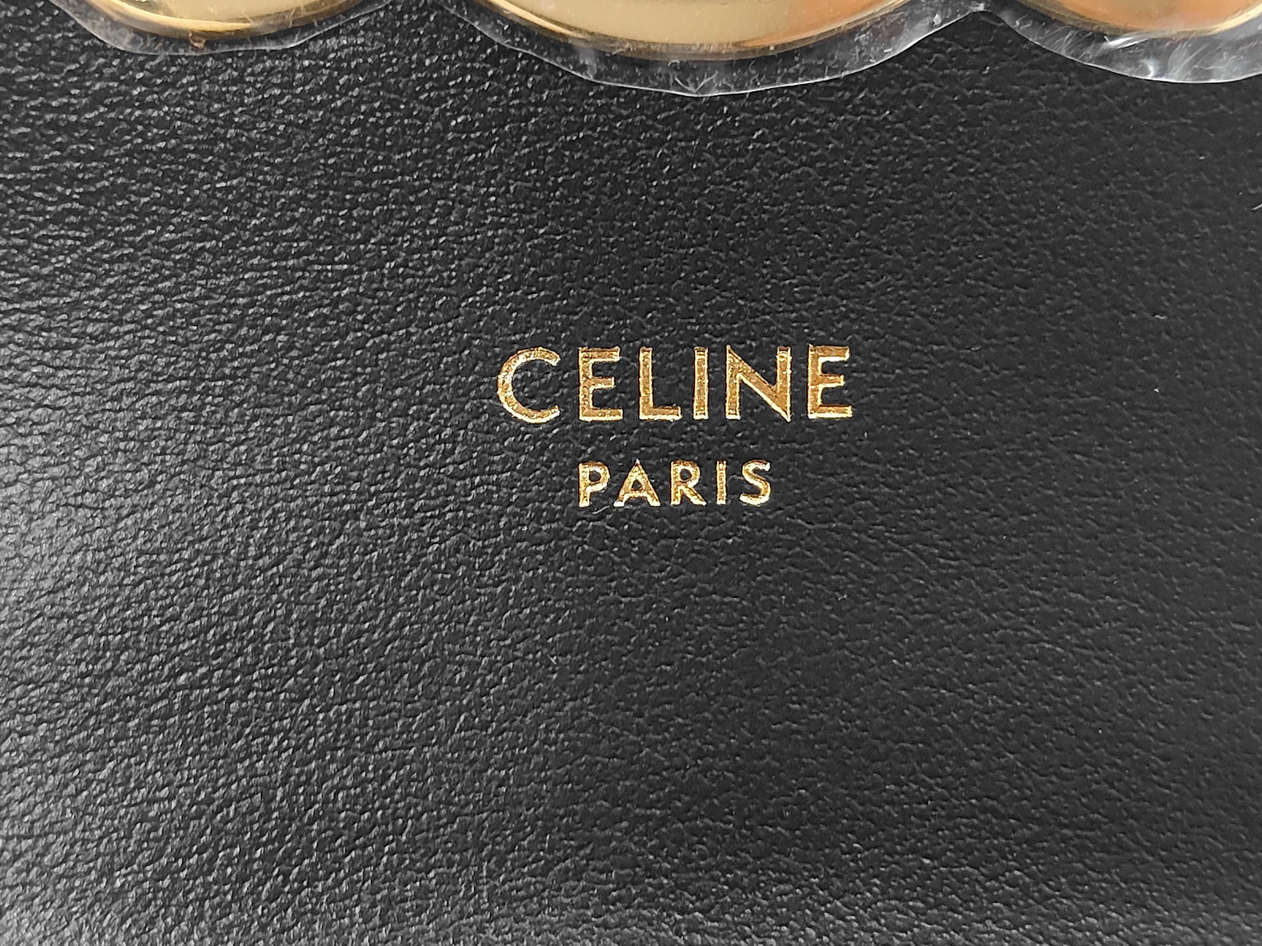 Claude Mini Glossy Cowhide Leather Shoulder/Crossbody Bag with Locking Hardware, Black x Gold — view 9