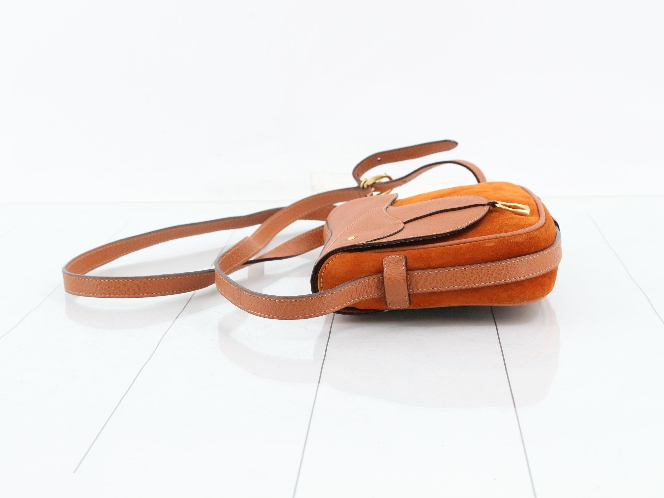Shoulder bag, saddle, suede — view 4