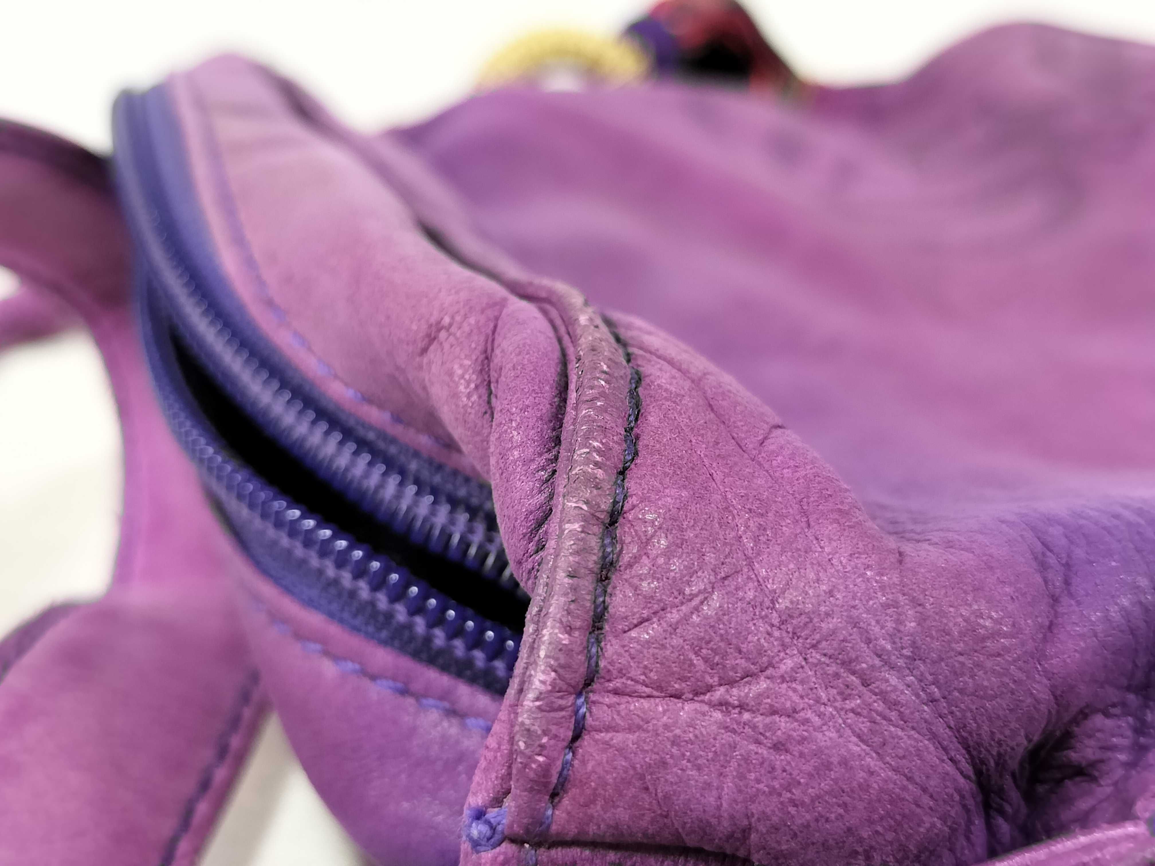 shoulder bag, fringe, Anagram design, nappa leather, purple. — view 15