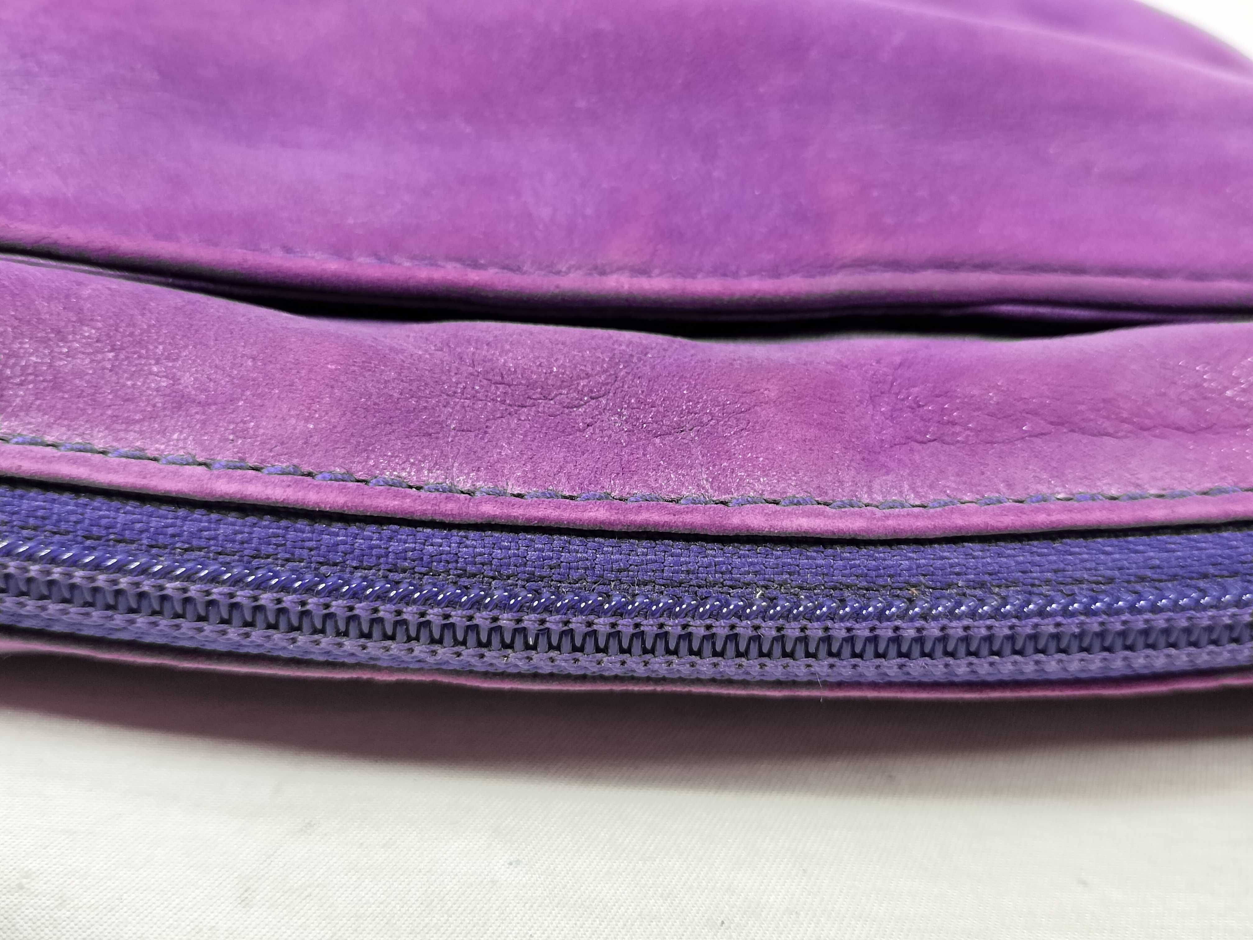 shoulder bag, fringe, Anagram design, nappa leather, purple. — view 6